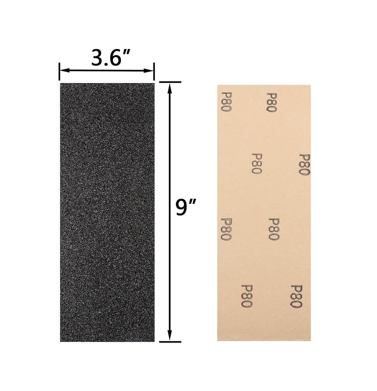 30Pcs 9 x 3.6 Inchs 80 Grit Wet and Dry Handmade Universal Sanding Sheets, Suitable for Woodworking Furniture/Automobiles/Metal/Lacquer Polishing Sandpaper