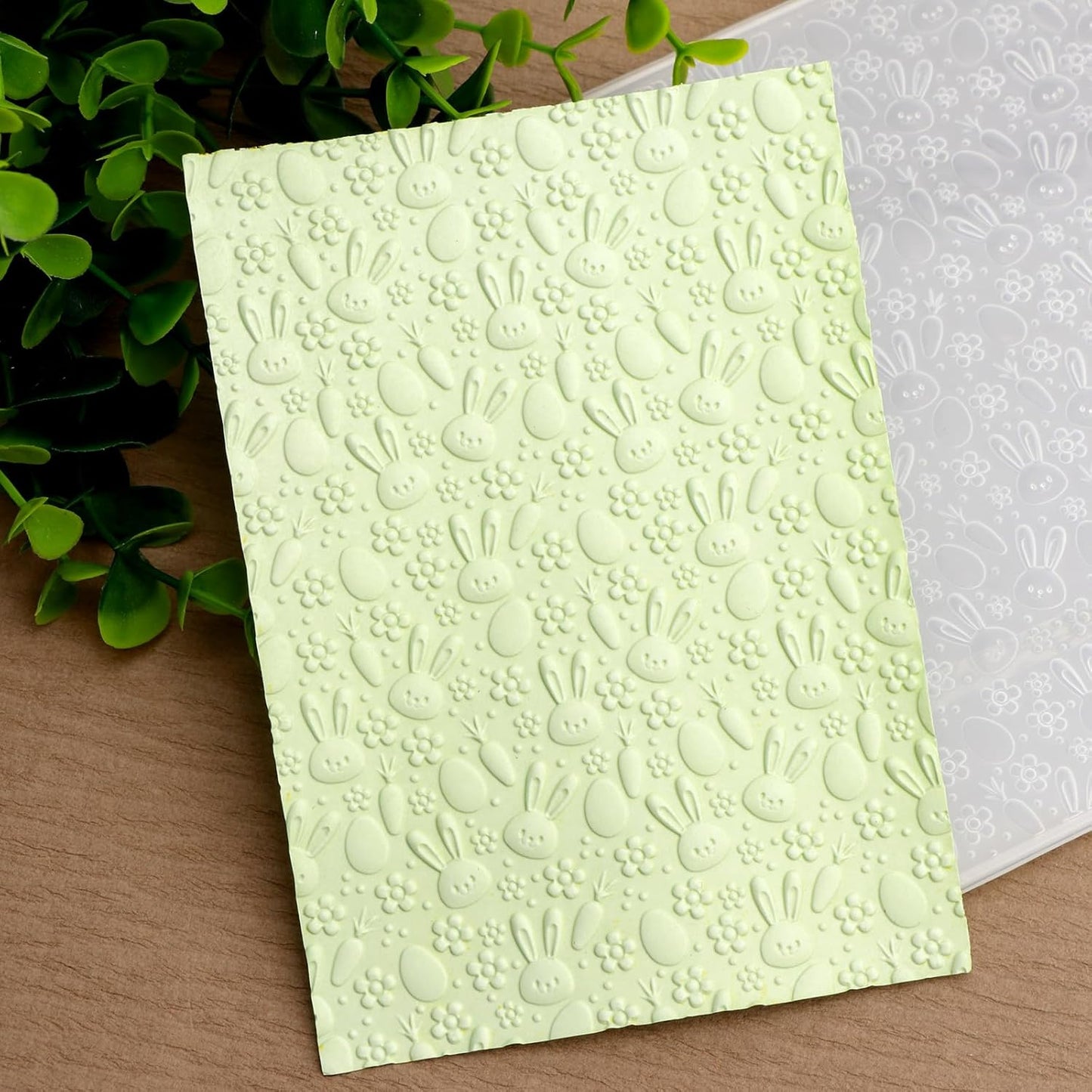 BAOFALI 3D Embossing Folder for Card Making,Easter Bunny Plastic Texture Fades Embossing Folder Template for Scrapbooking Cardstock Album DIY Decoration Paper Crafting 6.3x4.5inch