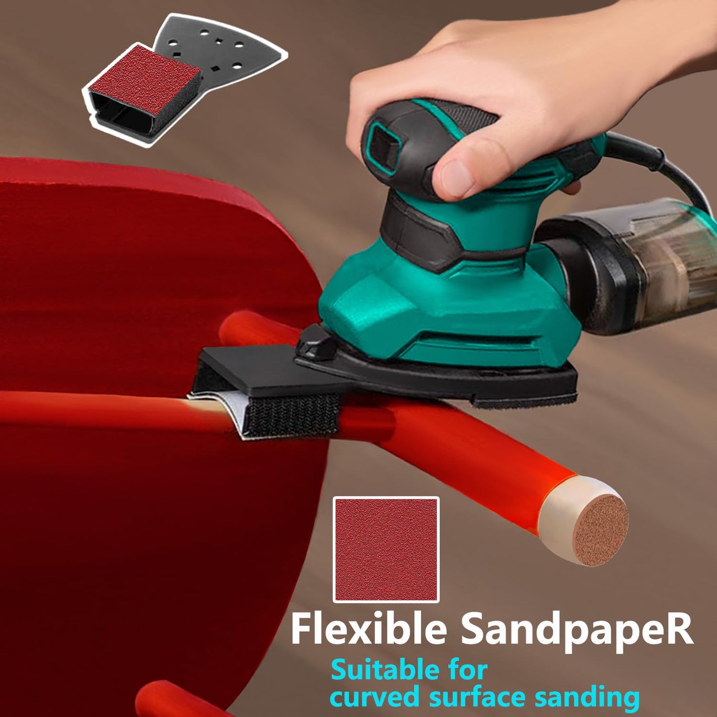 160pcs Mouse Sander Sandpaper and 3pcs Sanding Interface Pad, Detail Sander Sanding Sheets, Sanding Paper 60-240 Grit
