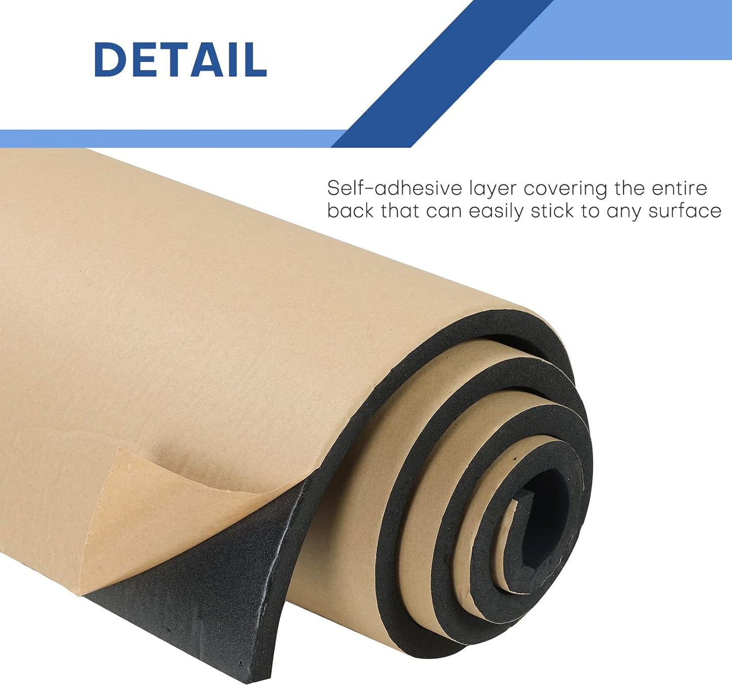 MYFULLY Sponge Neoprene Roll with Adhesive, Waterproof Foam Rubber Sheet Cut to Multiple Dimensions and Lengths for Shock Pad, Gaskets, DIY, Crafts (1/2" Thick x12 Wide x 54" Long)
