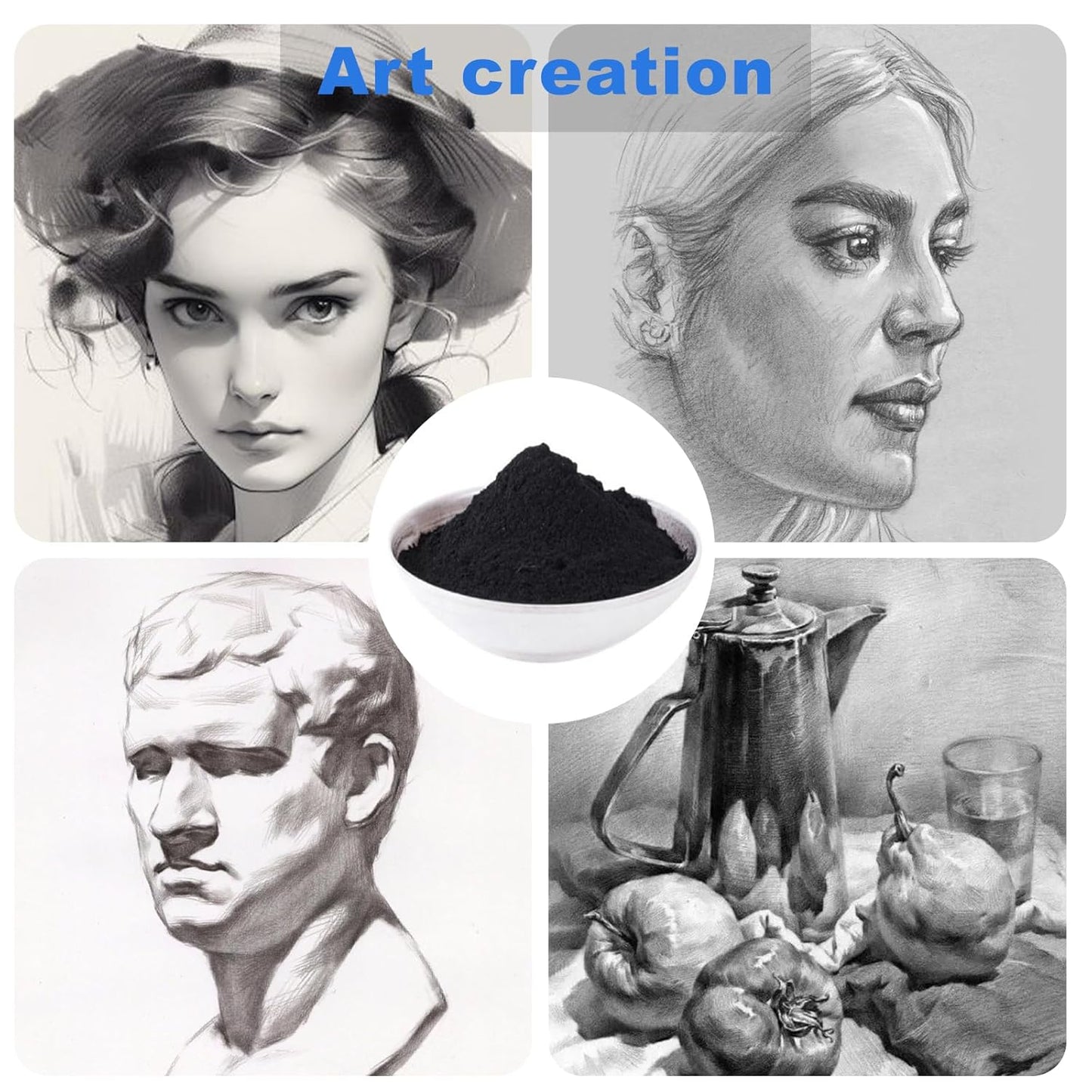 Ninesung Pure Graphite Powder, 1 LB - 44-Micron Ultra-Fine, Excellent Dry Powdered Graphite Lubricant, Amazing Artistic Powdered Graphite for Sketching, Drawing, Pencils, Locks