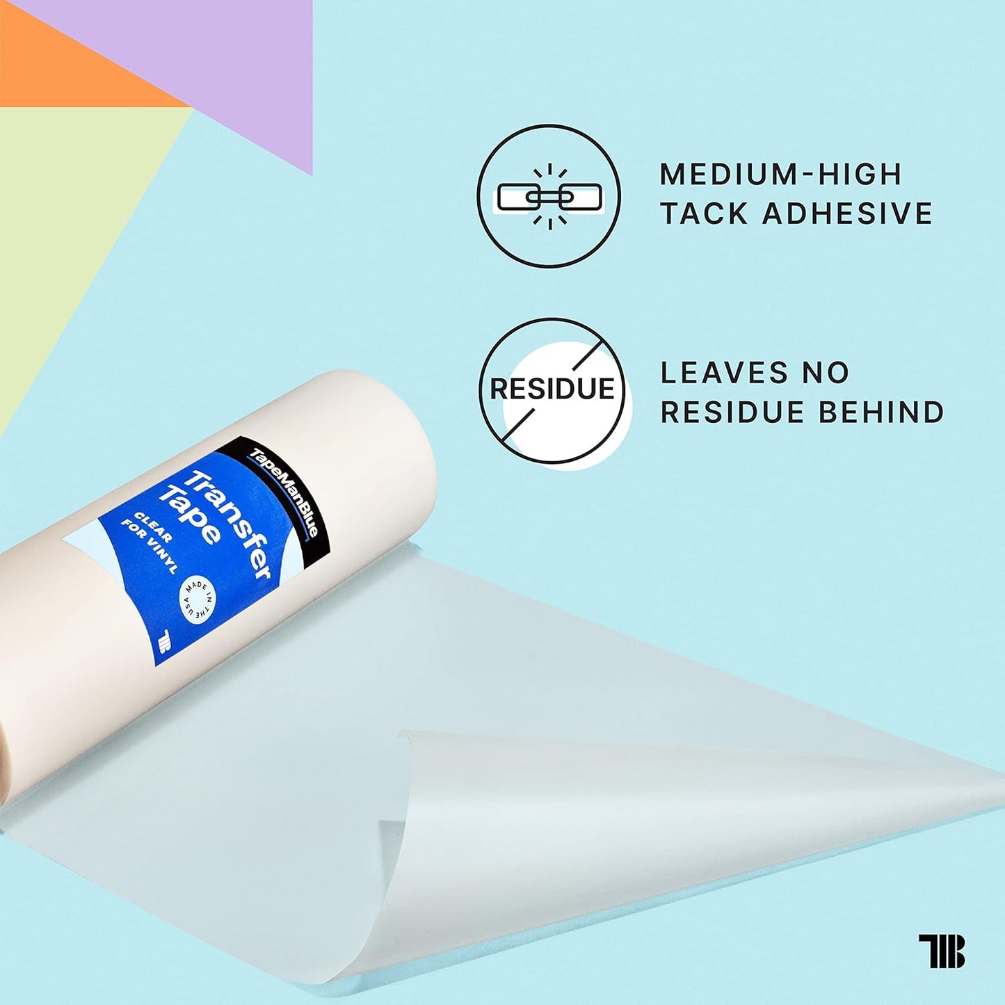 12" x 300' Roll of Clear Transfer Tape for Vinyl, Made in America, Premium-Grade Vinyl Transfer Tape for Crafts, Decals, and Letters