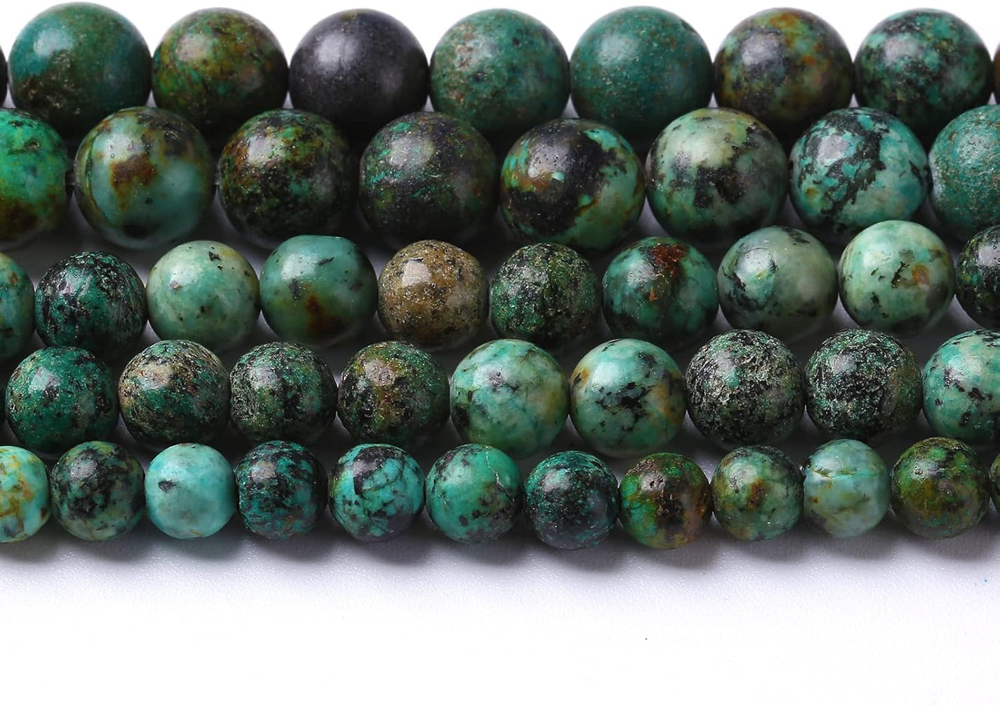 6mm 120pcs Natural African Turquoise Stone Beads for Jewelry Making Round Loose Gemstone Beads DIY Bracelet Necklace Earrings 32" 2 Strands