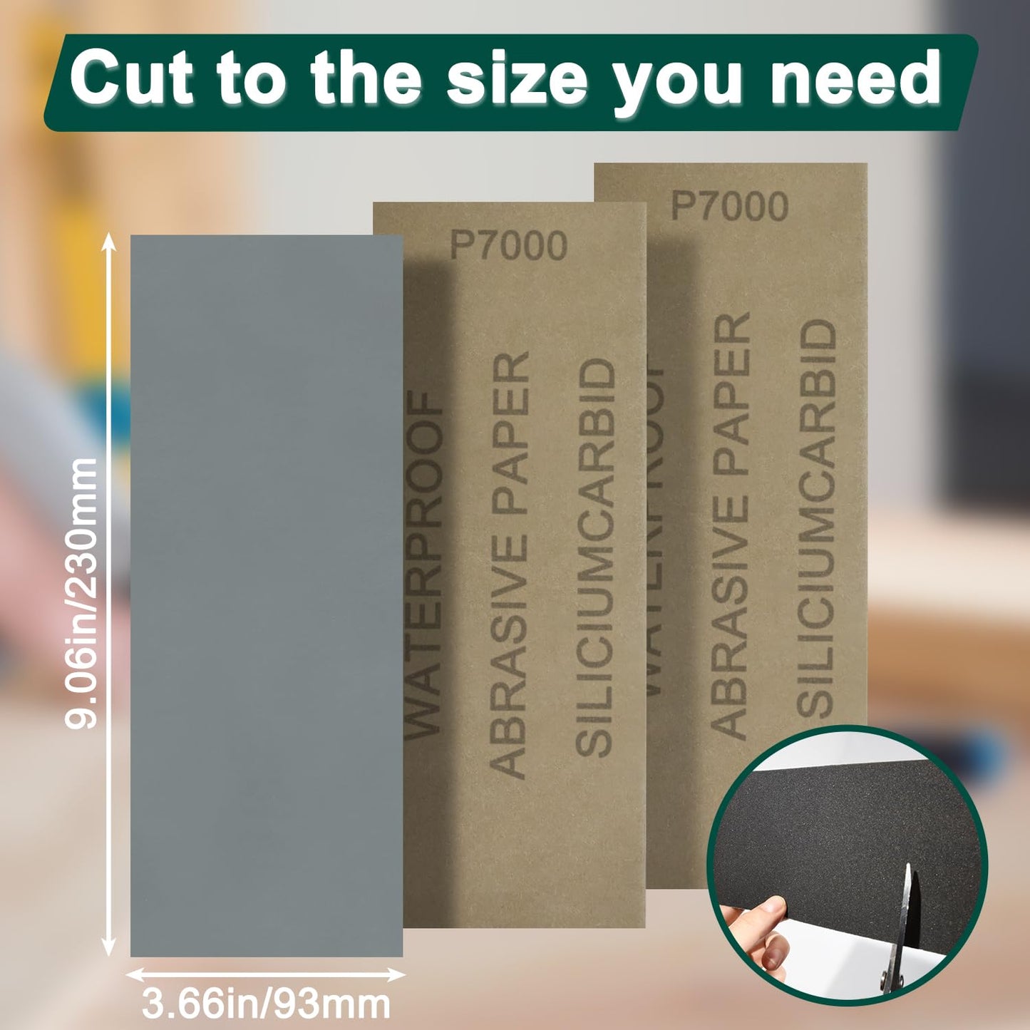 10PCS Sand Paper 7000 Grit Sandpaper Sheets, 9 x 3.6 Inch Wet Dry Sandpaper Sheets, Sand Paper for Metal, Wood Furniture, Automotive and Crafts
