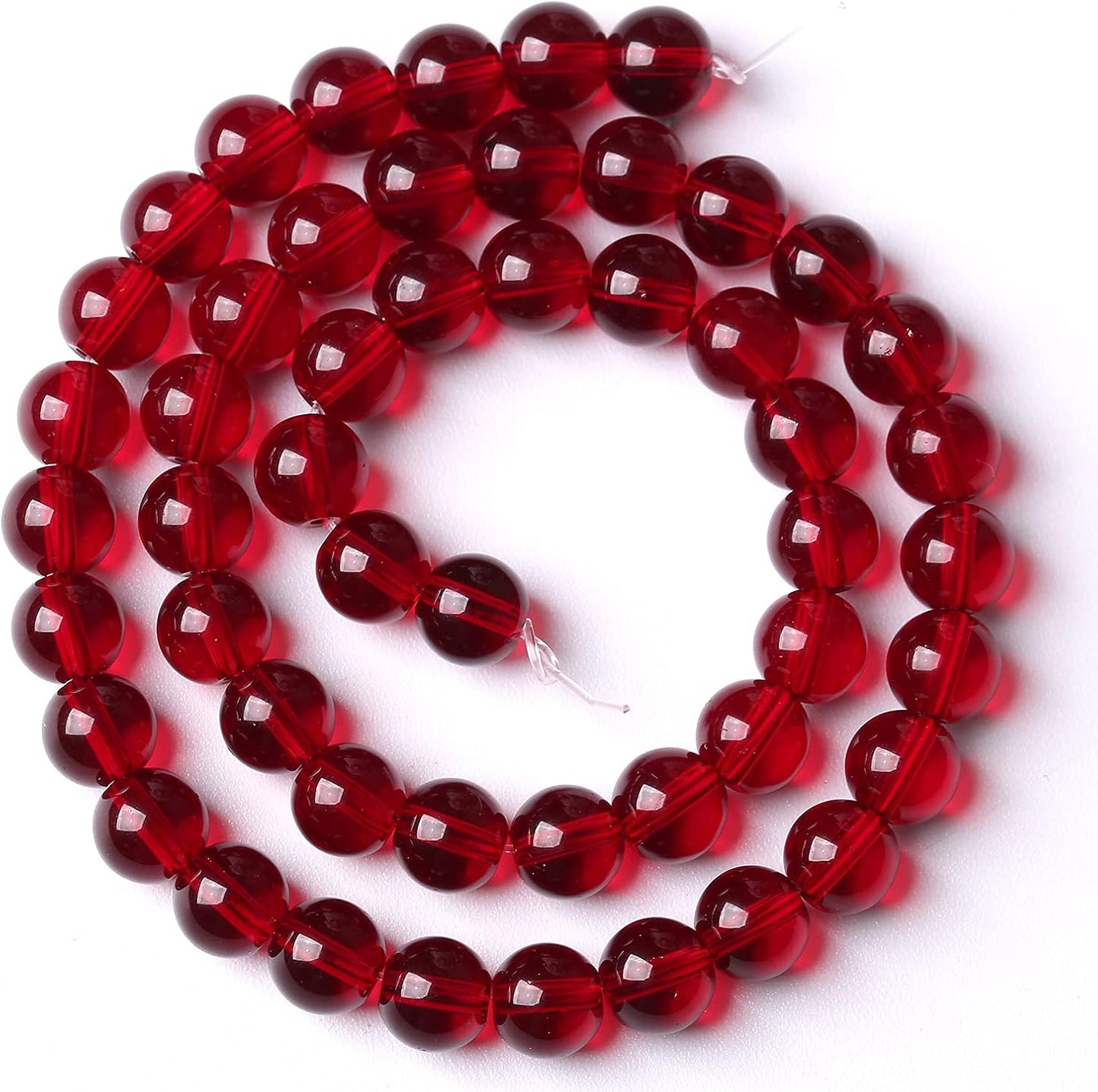 Smooth Garnet Red Glass Crystal Round Loose BeadsFor Jewelry Making DIY Bracelet Necklace Accessories 12mm 34pcs 15" Strand (Garnet Red Glass, 12mm)