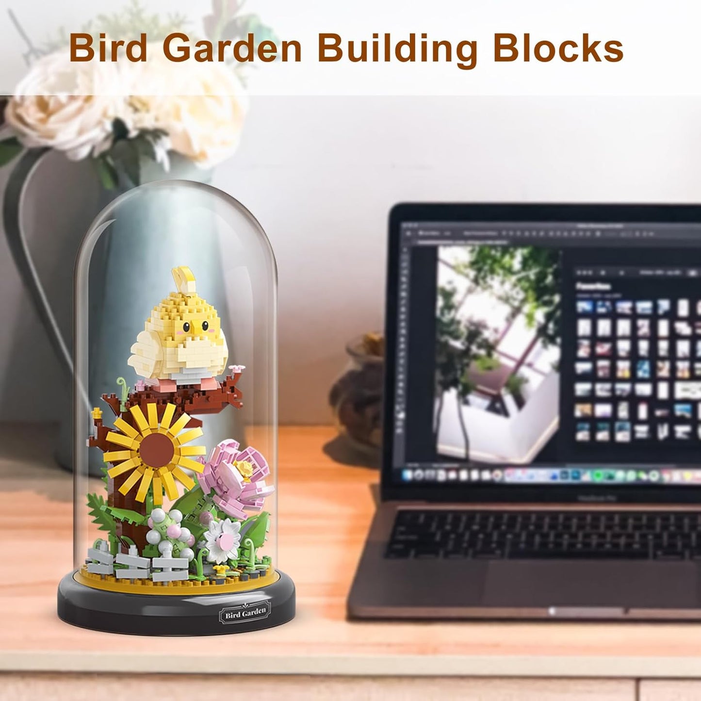 Parrot Flower Bouquet Building Set Plants Friend Set Adults Bonsai Tree Animal Building Blocks Set Party Favors for Kids Valentine's Birthday Gift for Girlfriend Boys Girls Age 6-12+(Parrot)