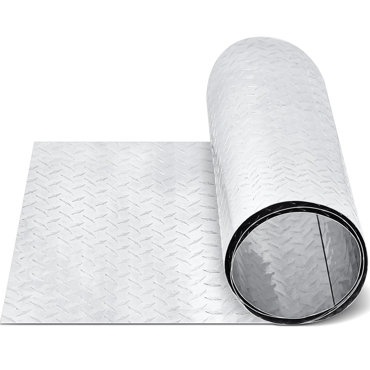 Diamond Plate Sheet Metal Heavy Duty Tread Aluminum Sheet Diamond Tread Plate for Wall Covering, Cargo Trailer, RV and More(12 x 120 Inch,Silver)