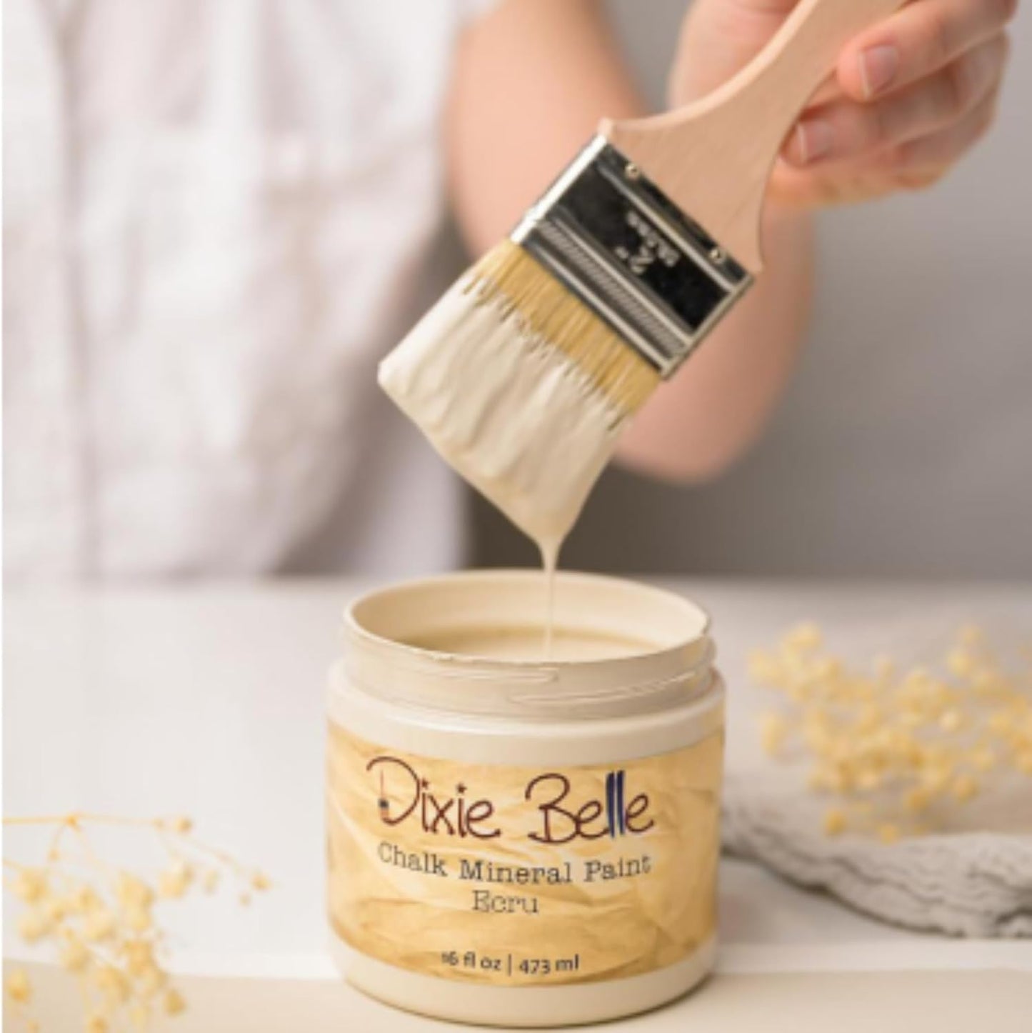 Dixie Belle Paint Company Chalk Finish Furniture Paint – Ecru (8oz) – Matte Chic Chalk Mineral DIY Furniture Paint