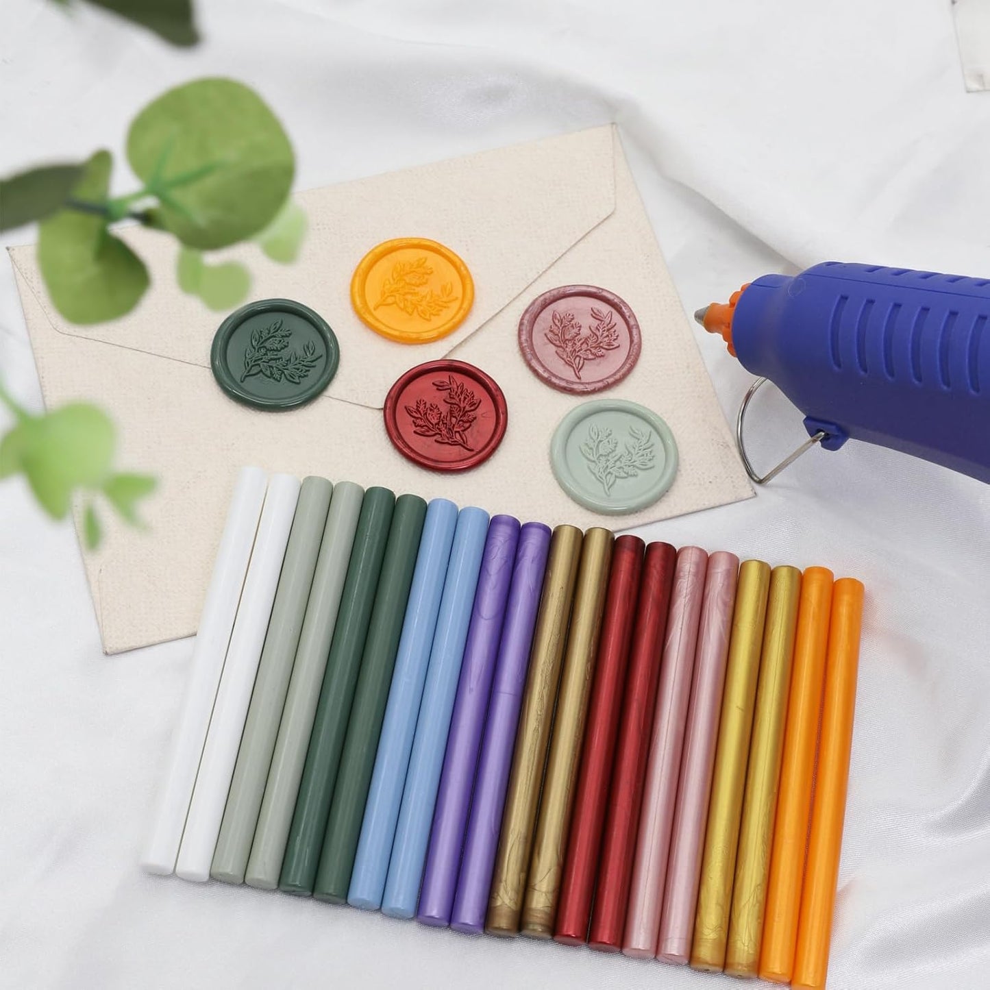 Rose Gold Wax Seal Sticks 26pcs, Andotopee Glue Gun Wax Seal Sticks for Wax Seal Stamp, Premium Sealing Wax for Envelope Letter Seal Wedding Invation Craft Adhesive, Great Gift Ideas (Mini Size)