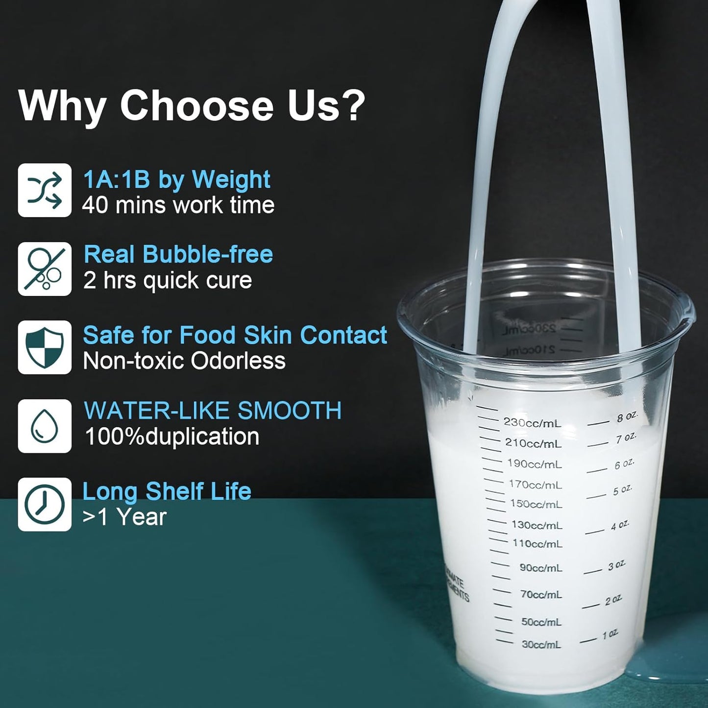 CHANGTIKEJI Silicone Mold Making Kit, 148oz 10A Elastic Liquid Silica Gel for Casting Resin molds and Candle & Soap Mold,Fast Cure Translucent Platinum Silicone Rubber