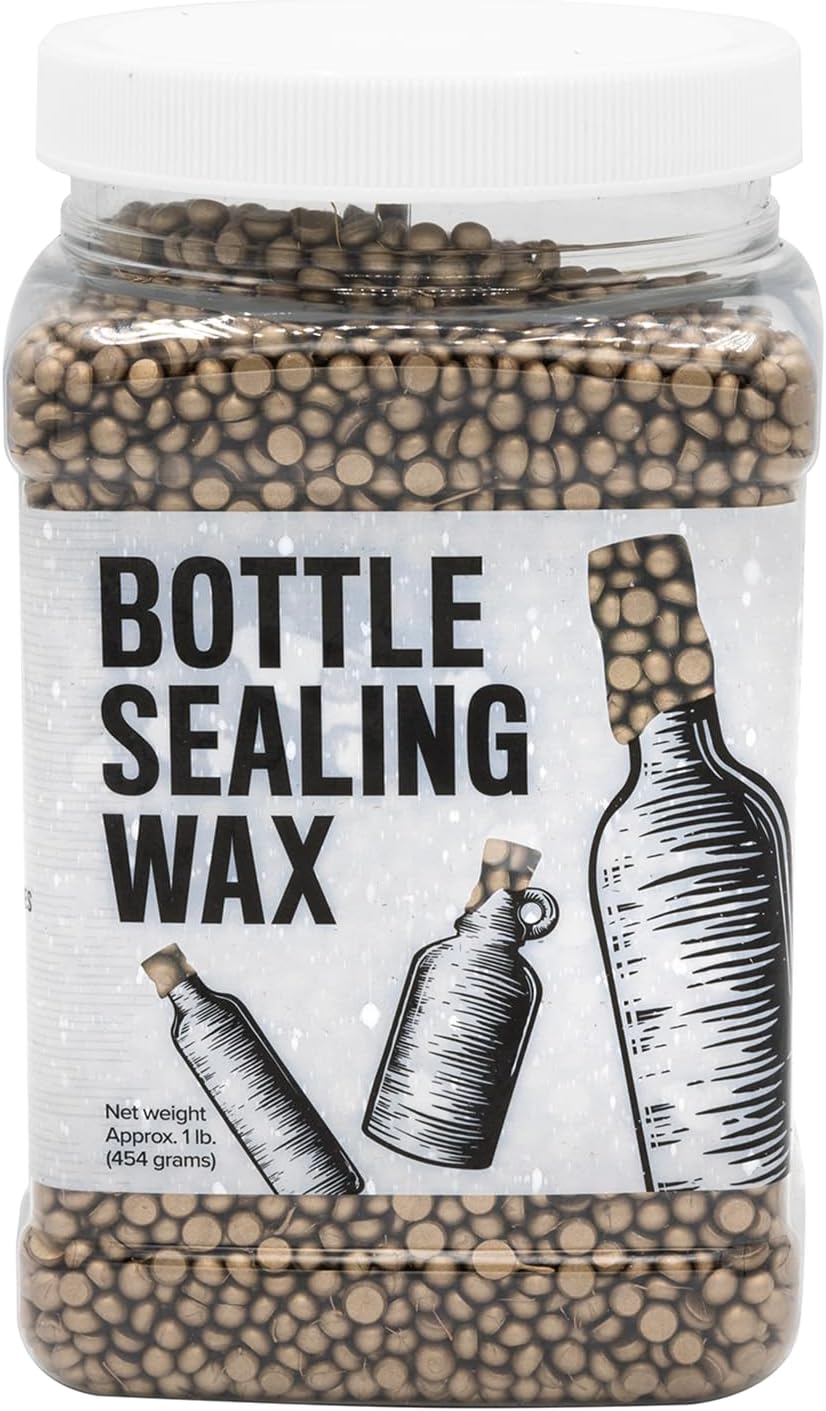 Blended Waxes, Inc. Bottle Sealing Wax, Pastille Wax Seal Beads For Wine, Beer, and Liquor Bottle Sealing, Seals Between 25-30 Bottles, 1 lb, Platinum