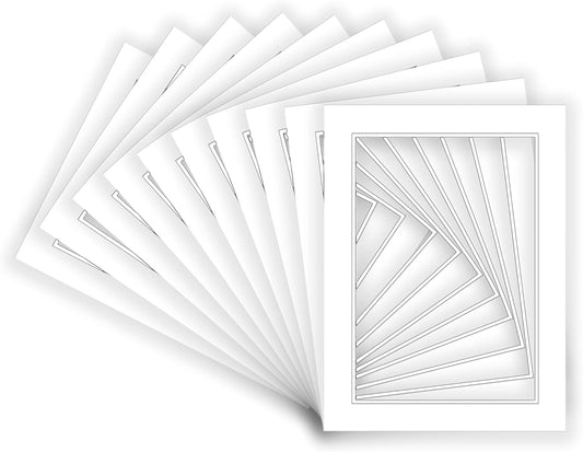 11x14 Mat for 8x12 Photo - Precut White on White Double Mat Picture Matboard for Frames Measuring 11 x 14 Inches - Bevel Cut Matte to Display Art Measuring 8 x 12 Inches - Acid Free ONE MAT