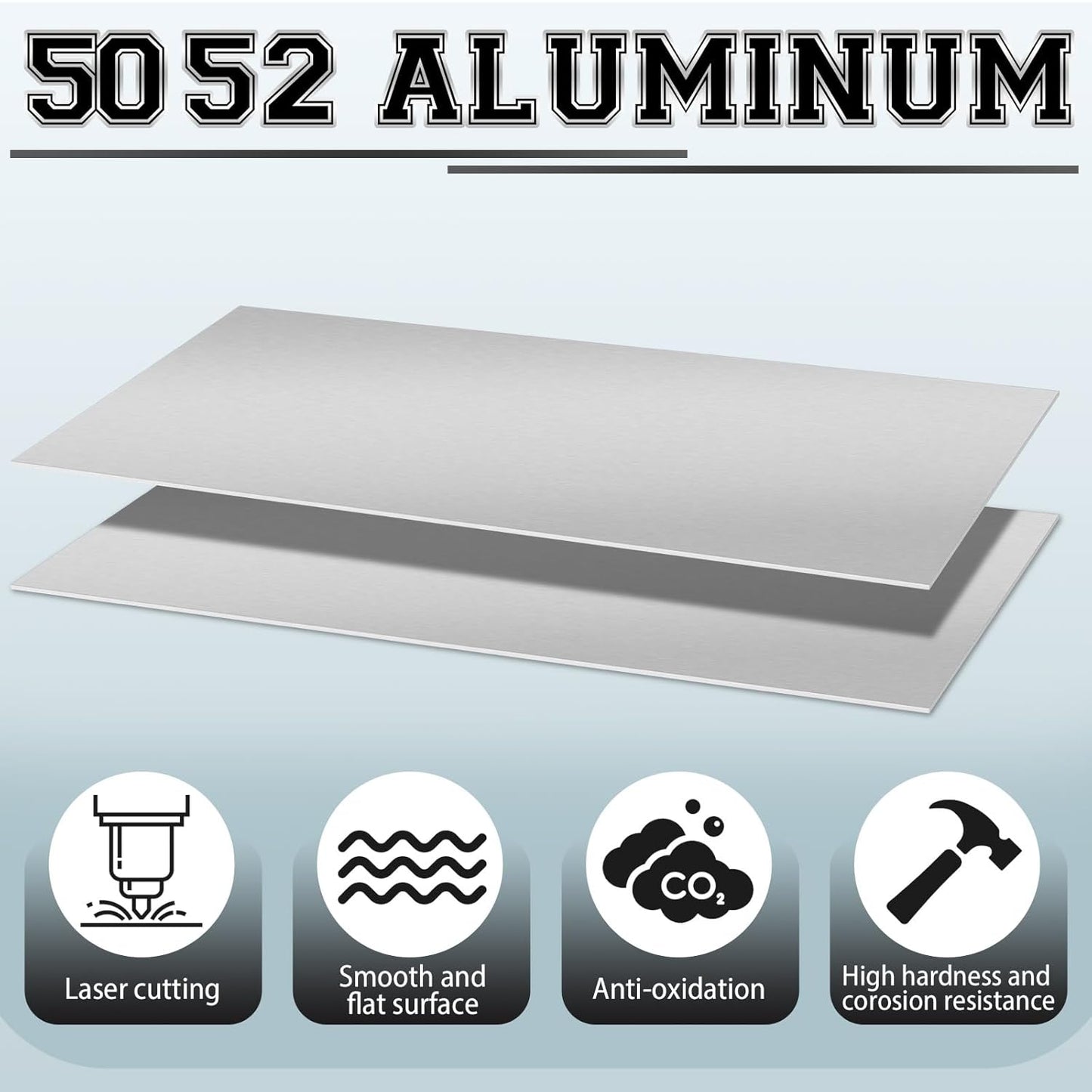 2 Pack 5052 Aluminum Sheet Metal 9" x 12" Aluminum Plate 1/8 (0.125'') Inch Thickness Rectangle Metal Panels for Industry Crafting Handcraft DIY Projects