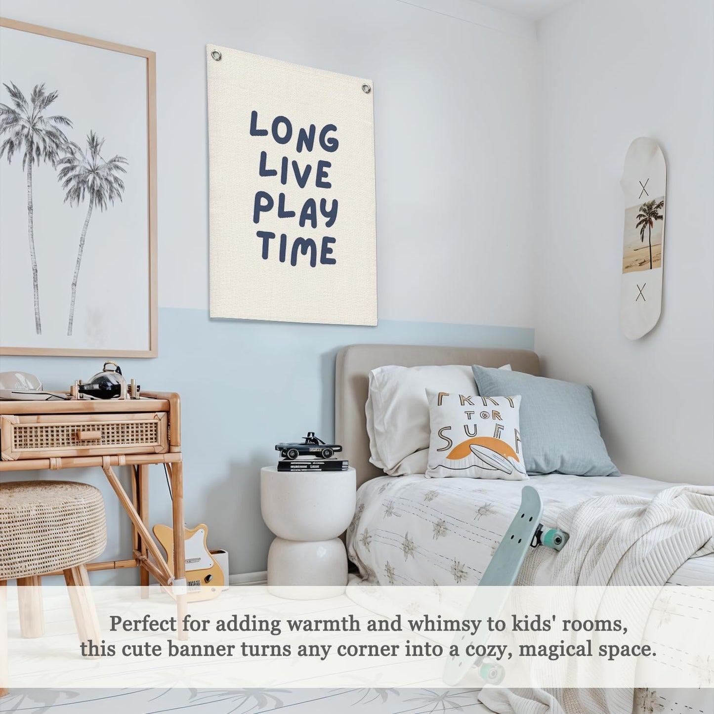 Play Room Wall Decor,Long Live Boyhood Linen Canvas Banner,Playroom Decor Wall Hanging Banner Flag Decor for Toddler Boy Kids Room Nursery Playroom Bedroom 18x25 Inch