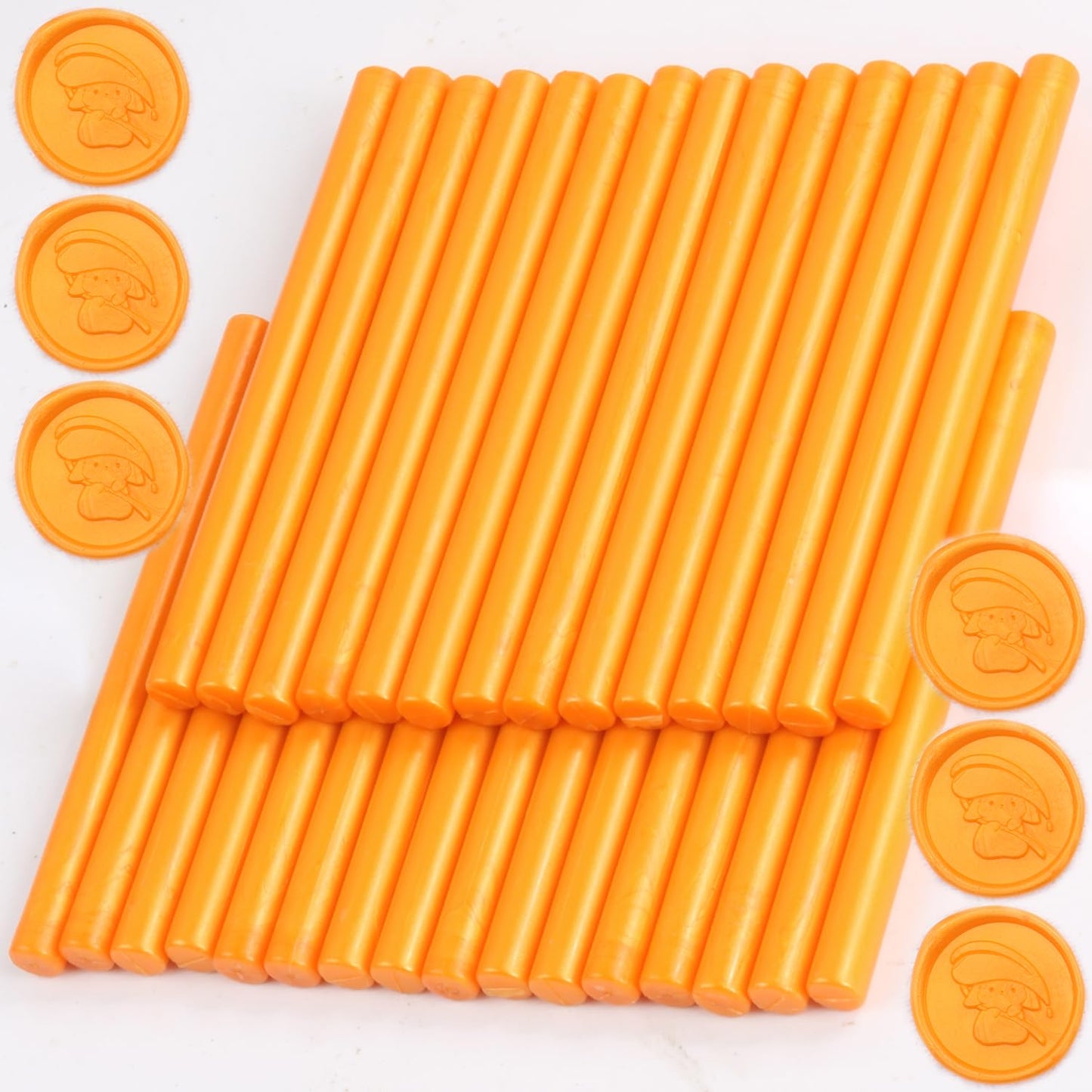 Bright Orange Wax Seal Sticks, 30pcs Sealing Wax Sticks, HOSEALING Glue Gun Wax Seal Sticks for Wax Seal Stamp, Premium Sealing Wax for Wedding Invitations, Letter, Envelope (Mini Size)