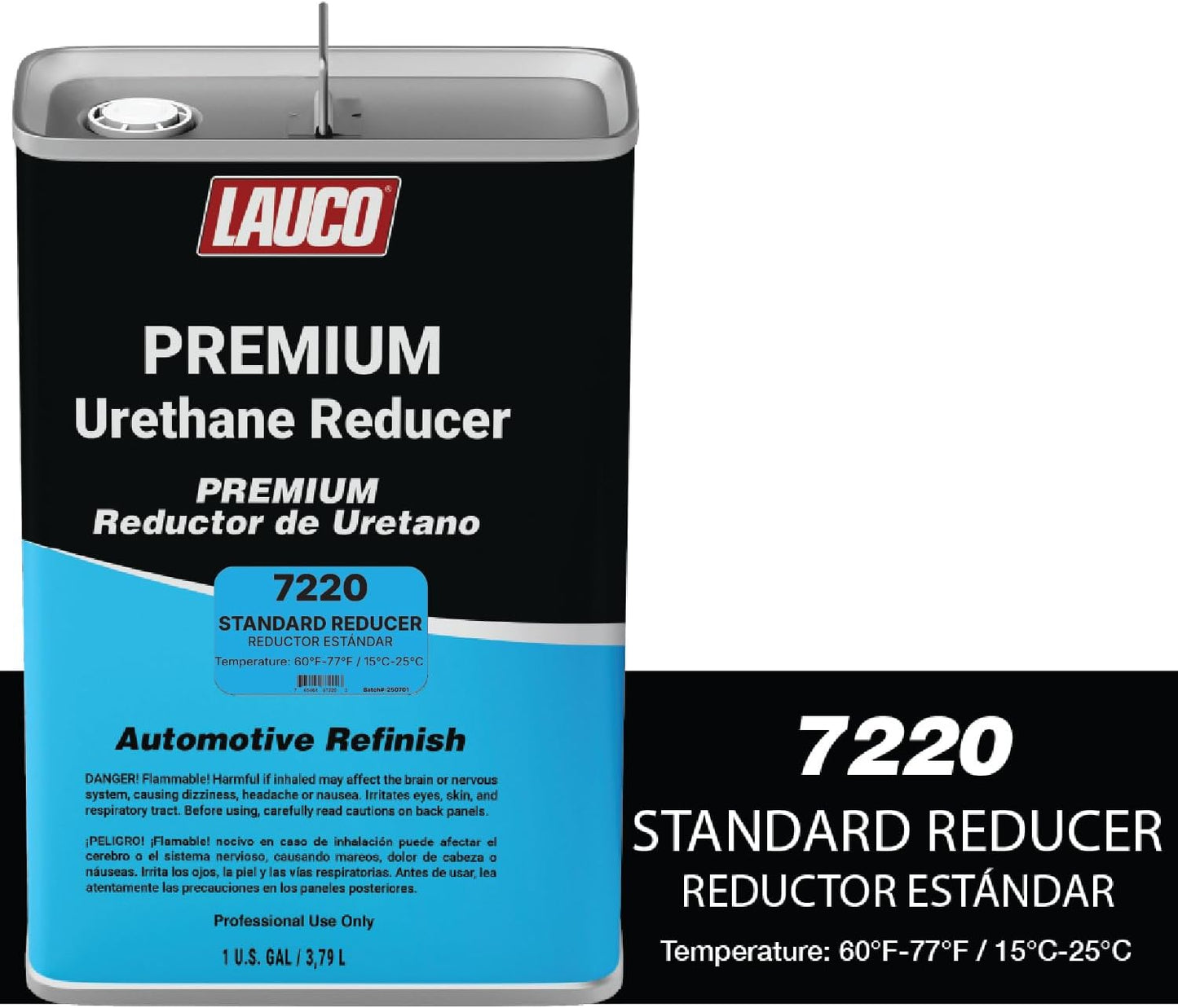 LAUCO Standard Urethane Grade Reducer (7220), 1 Gallon, 60°F - 77°F - for Automotive Paint and Industrial Paint Use - High Performance Automotive Grade