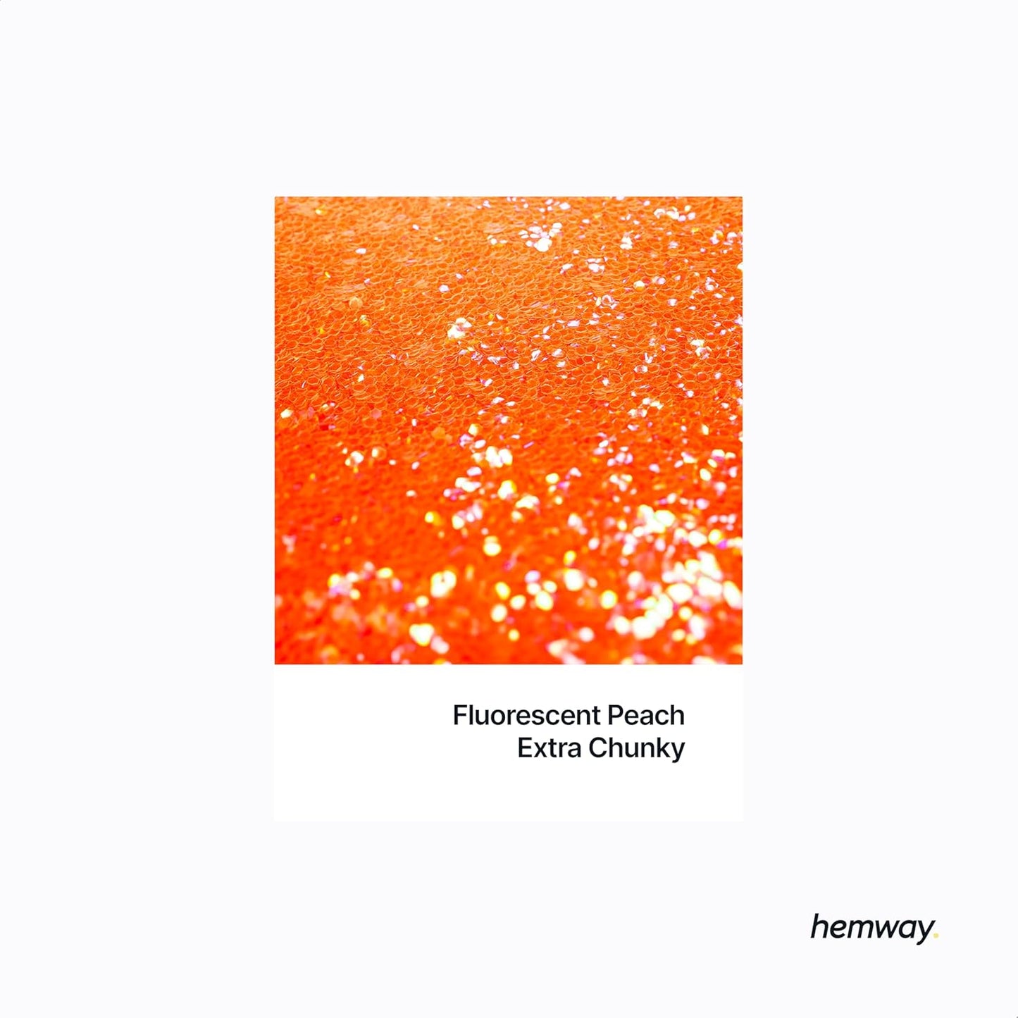 Hemway Polyurethane & Epoxy Resin Glitter 100g / 3.5oz Metallic Crystal Flake Additive for Flooring Jewelry Tumblers Glass Pigment - Extra Chunky (1/24" 0.040" 1mm) - Fluorescent Peach