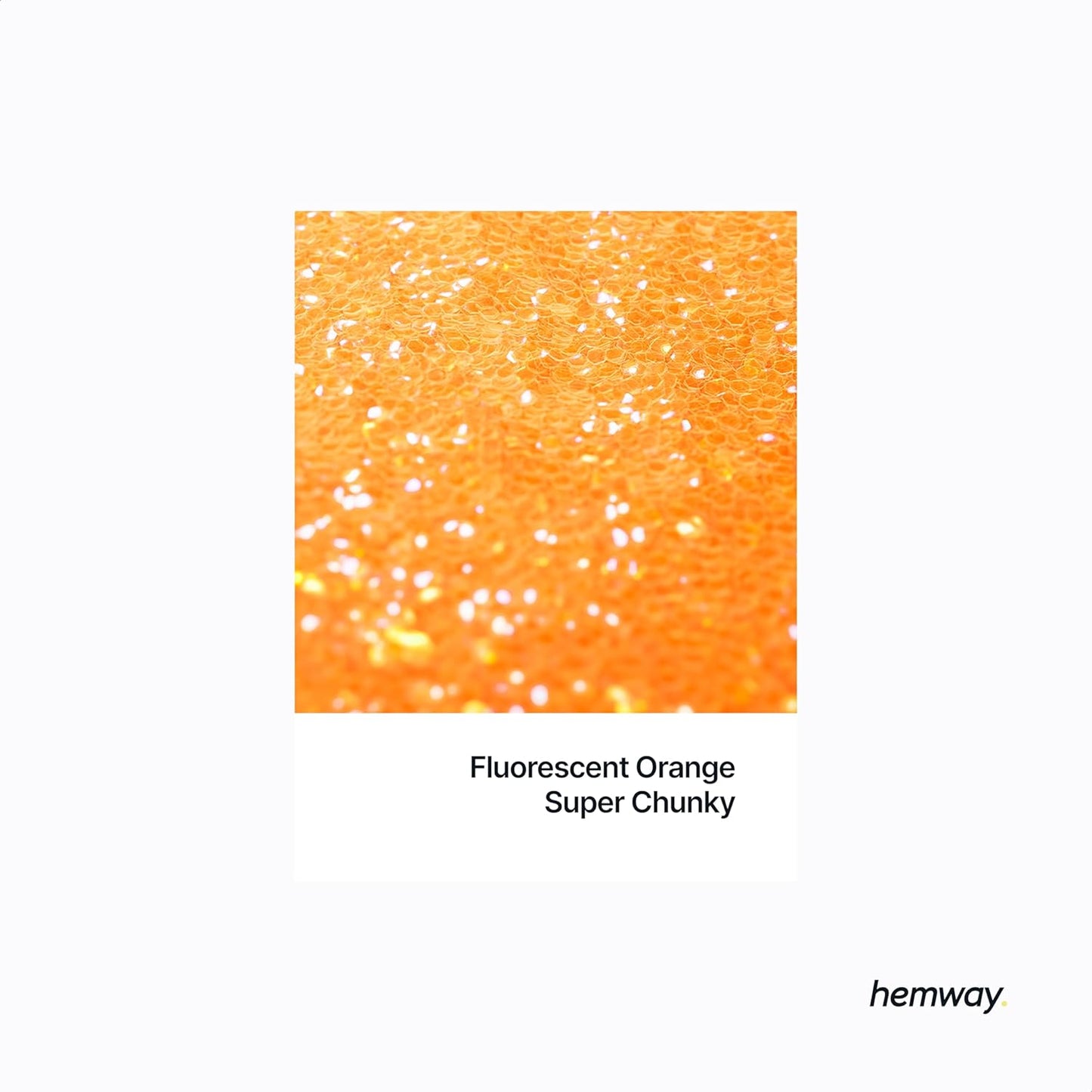 Hemway Polyurethane & Epoxy Resin Glitter 100g / 3.5oz Metallic Crystal Flake Additive for Flooring Jewelry Tumblers Glass Pigment - Super Chunky (1/8" 0.125" 3mm) - Fluorescent Orange