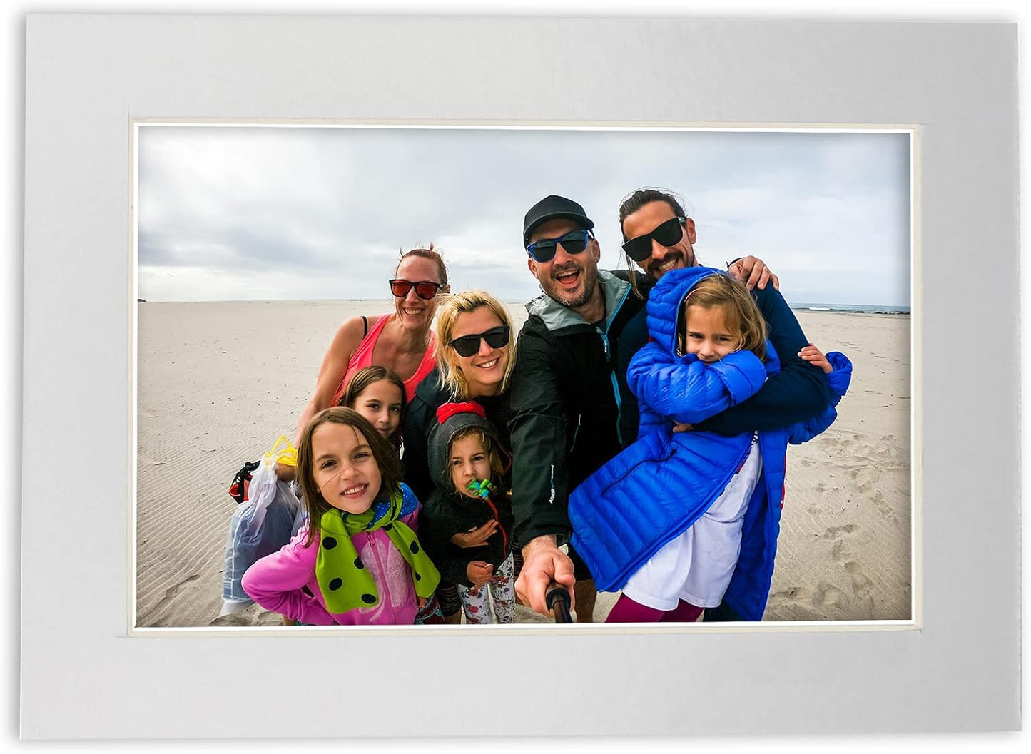 5x7 Mat for 8.5x11 Frame - Precut Mat Board Acid-Free Show Kit with Backing Board, and Clear Bags Metallic Silver 5x7 Photo Matte For a 8.5x11 Picture Frame Matboard for Framing, Pack of 10 Mats
