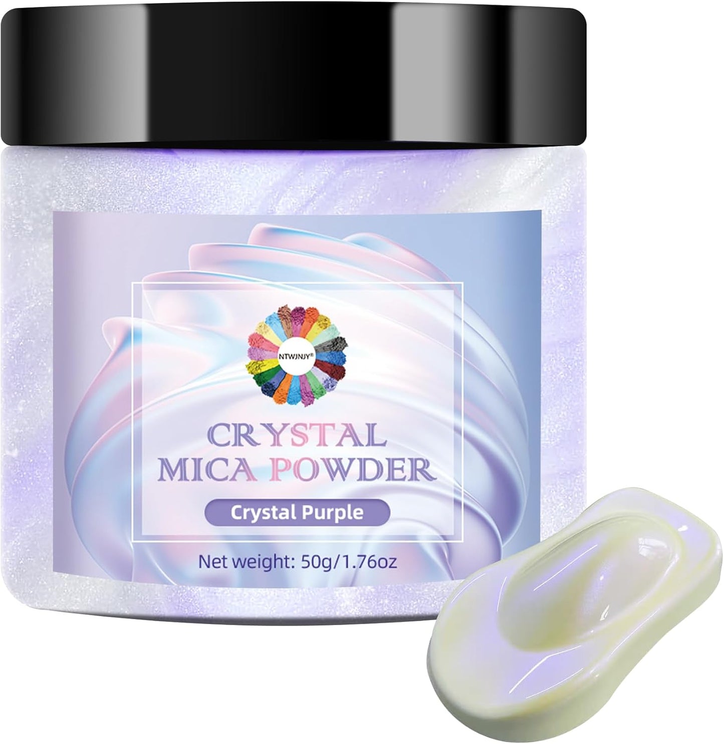 Crystal Purple Mica Powder for Epoxy Resin，Natural Shimmer Mica Powder Used for Coloring Resin Artwork, car Spray Paint, Candles, soap, Lip Gloss, Nail Polish(50g/1.7oz)