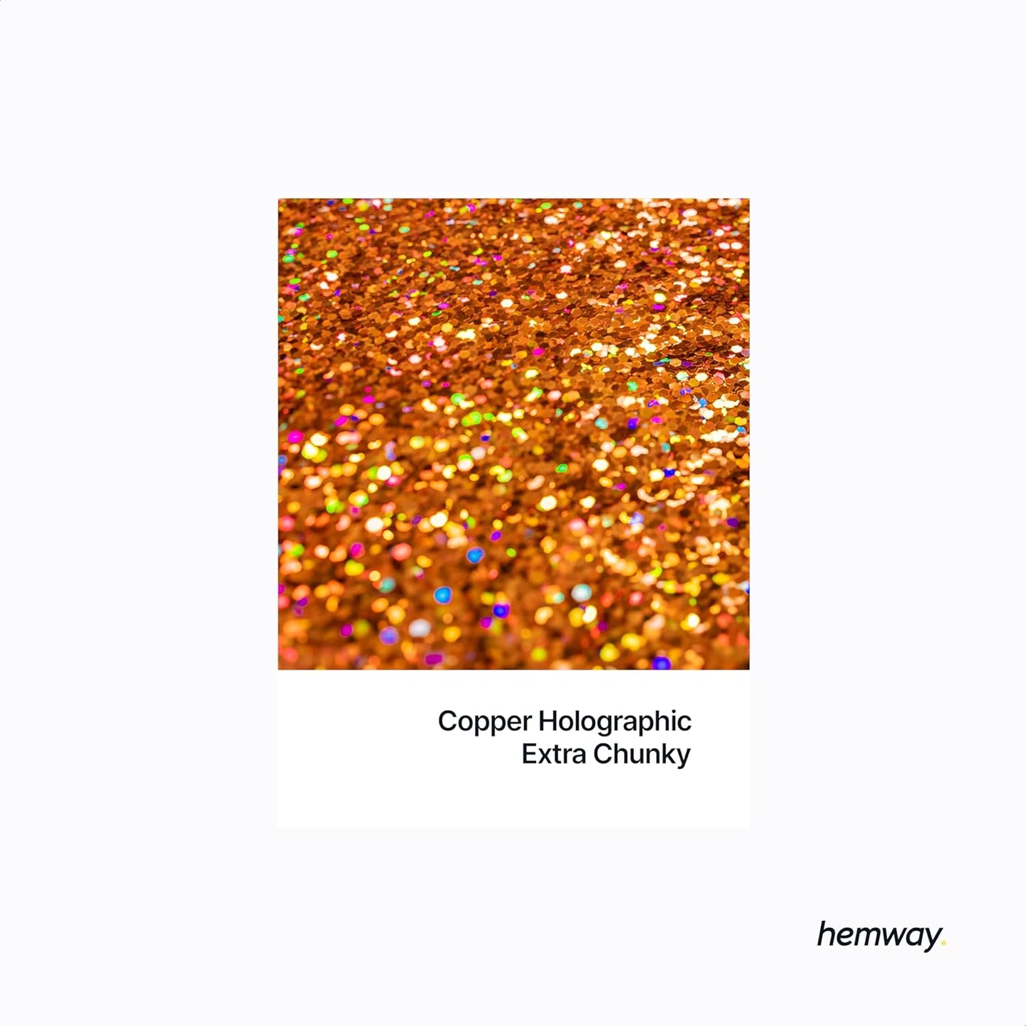 Hemway Polyurethane & Epoxy Resin Glitter 100g / 3.5oz Metallic Crystal Flake Additive for Flooring Jewelry Tumblers Glass Pigment - Extra Chunky (1/24" 0.040" 1mm) - Copper Holographic