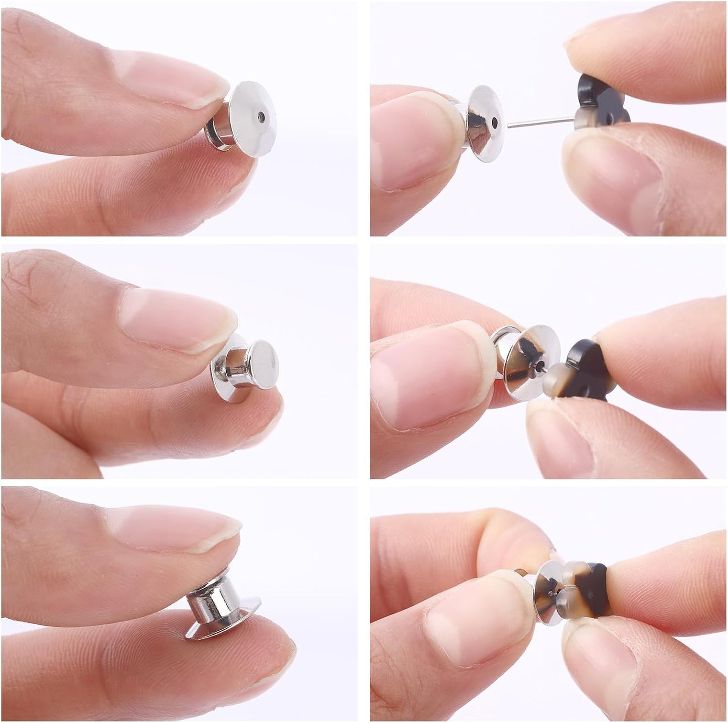 DECYOOL 30PCS Metal Locking Pin Backs, Pin Keepers Clasp Pin Backs Locking Buckles for Brooch DIY Crafts Badges Enamel Lapel Needles Pin Lock