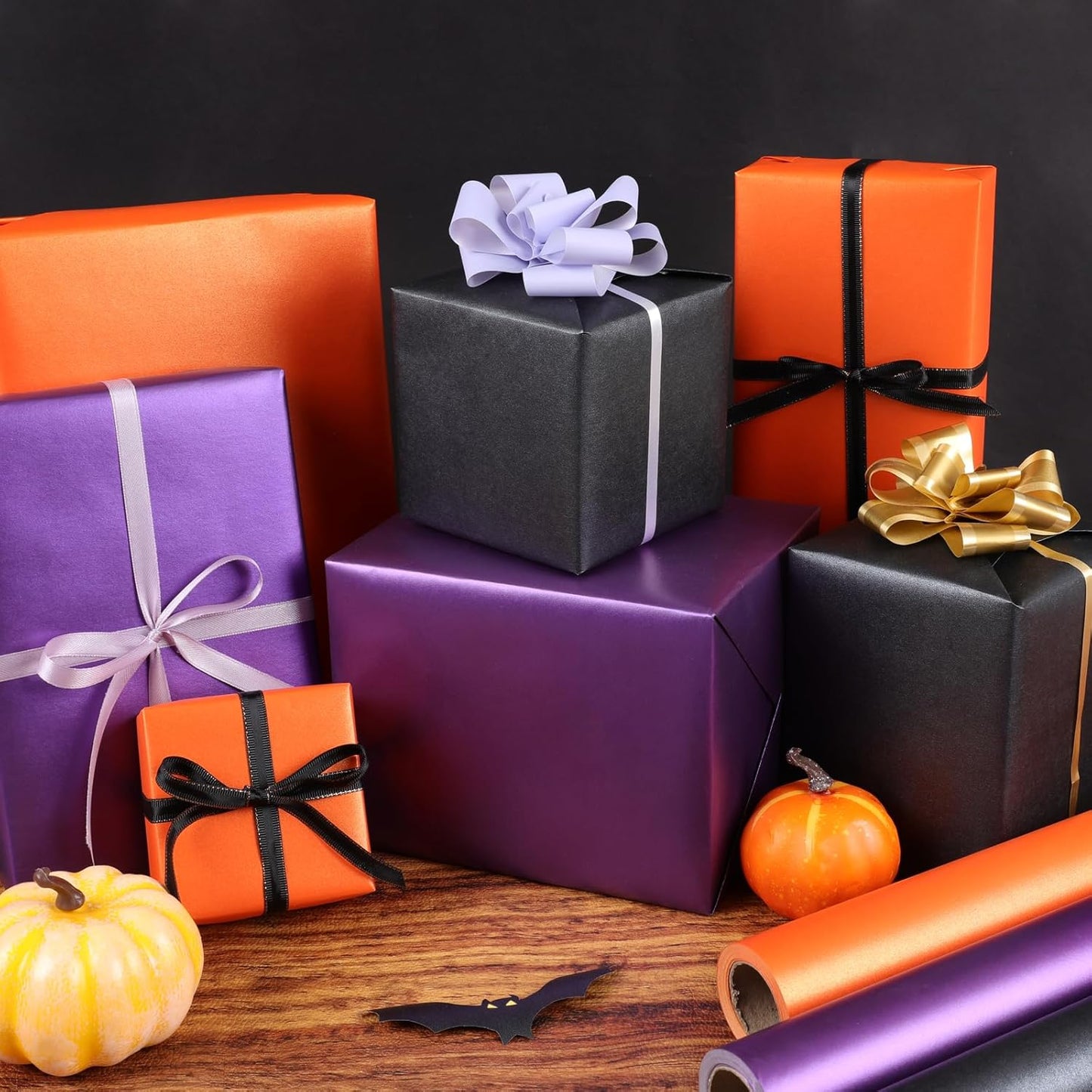 NESCCI Orange Matte Wrapping Paper,Solid Color Pearly-Lustre Paper,Gift Wrapping Paper,Perfect for Wedding,Valentine's Day,Birthday, Christmas,Baby Shower,DIY Bouquet (17 Inches X 32.8 Feet)