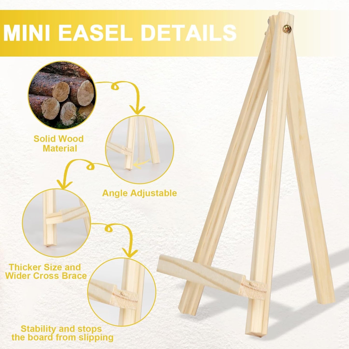 Mini Easels 6 Pack, Small Easels for Painting 24cm/9 Inch, Folding Design, Small Easel with 6 Palettes and 30 Brushes, Suitable for Outdoor Painting Party