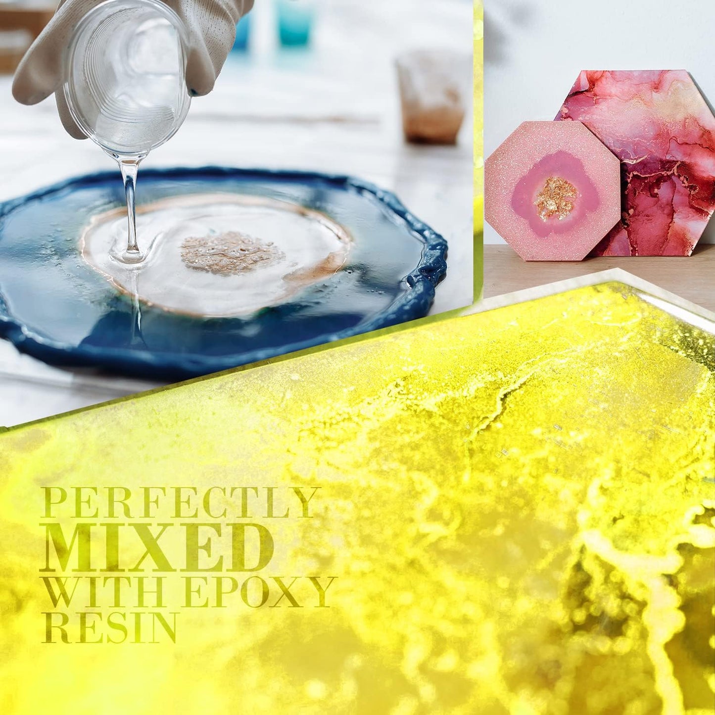 Citrus Yellow Mica Powder for Epoxy Resin 56g / 2oz. Jar - Techarooz 2 Tone Resin Dye Color Pigment Powder for Lip Gloss, Nails, Colorant for Slime Bath Bombs Soap Making & Polymer Clay