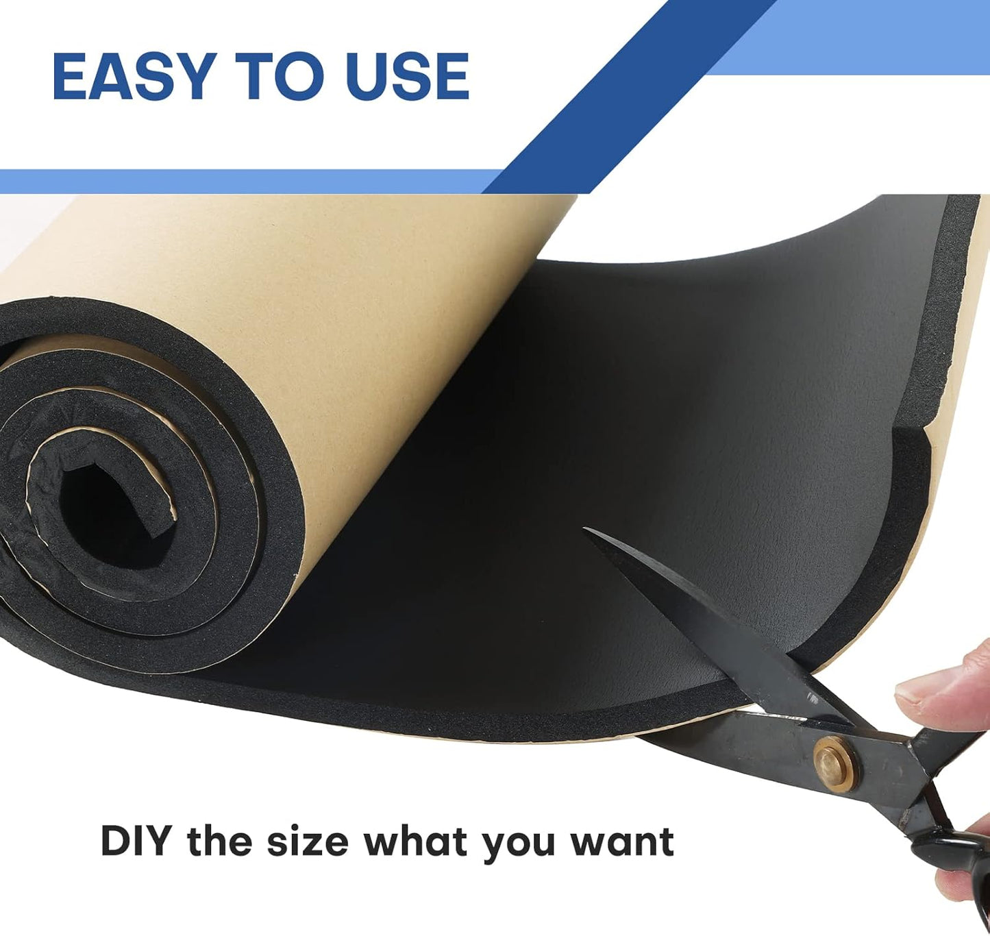 MYFULLY Sponge Neoprene Roll with Adhesive, Waterproof Foam Rubber Sheet Cut to Multiple Dimensions and Lengths for Shock Pad, Gaskets, DIY, Crafts (1/2" Thick x12 Wide x 54" Long)