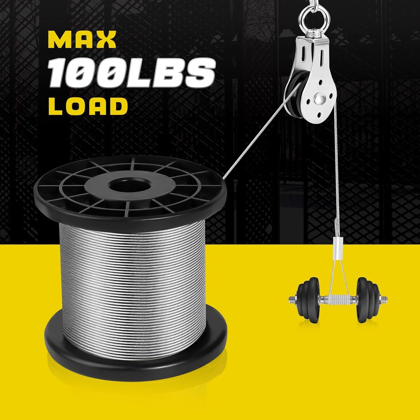 316 Stainless Steel Cable, 600FT 1/32IN Wire Rope 7 * 7 Strand with 150Pcs Aluminum Sleeves Stops, Guide Wire for Outdoor String Lights for String Lights Hanging, Clotheslines, Trellis (600FT)
