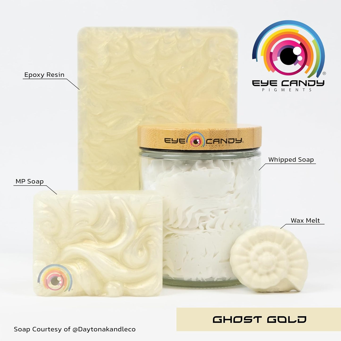 Eye Candy Premium Mica Powder Pigment “Ghost Gold” (25g) Multipurpose DIY Arts and Crafts Additive | Woodworking, Natural Bath Bombs, Resin, Paint, Epoxy, Soap, Nail Polish, Lip Balm (Ghost Gold, 25G)