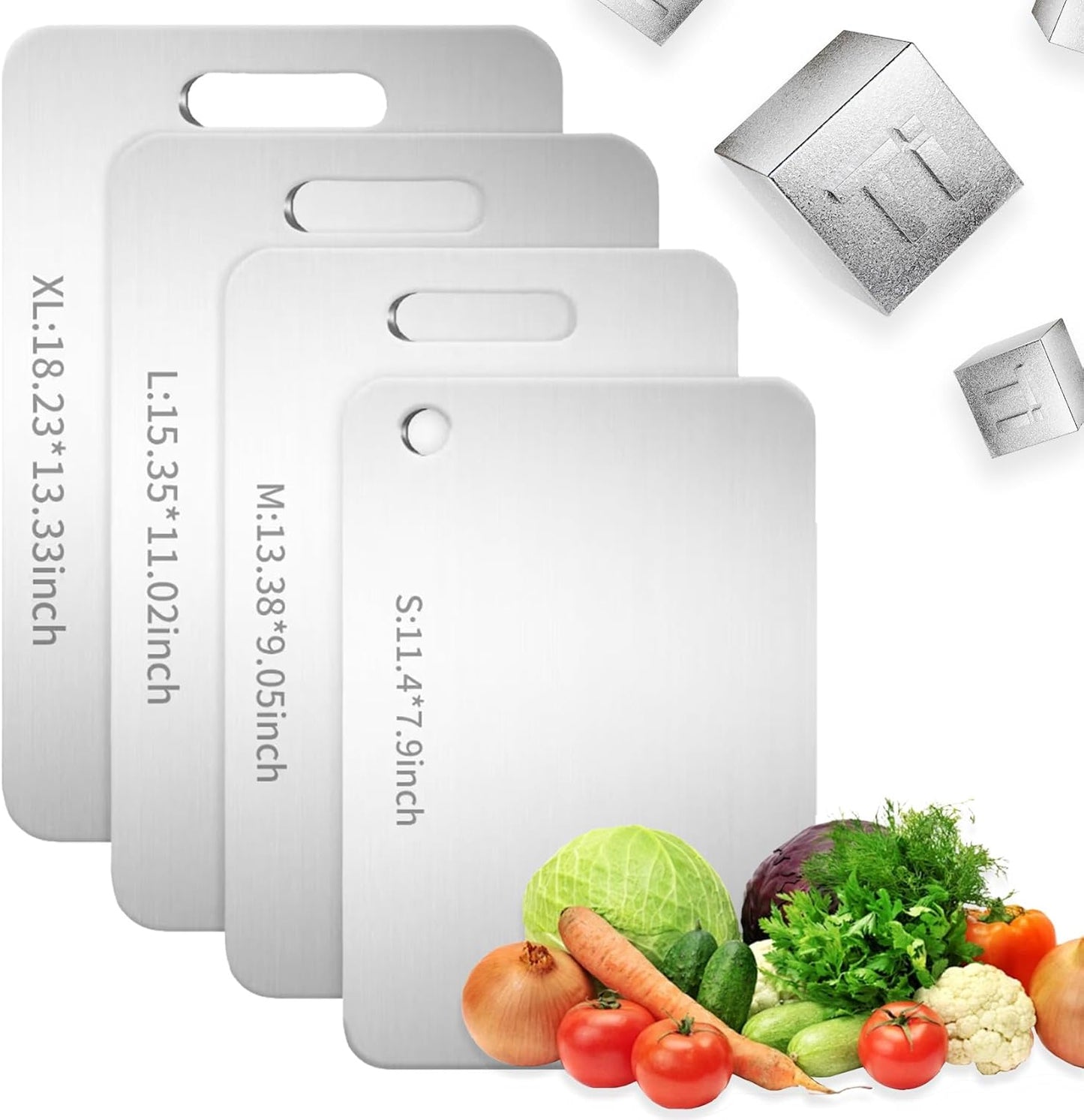 Titanium Cutting Board - 2025 New Upgrade 100% Pure Titanium Cutting Boards for Kitchen Double Sided Non Toxic Cutting Board,Hygiene Durable Dishwasher Safe Chopping Board (3PC:S+M+L)
