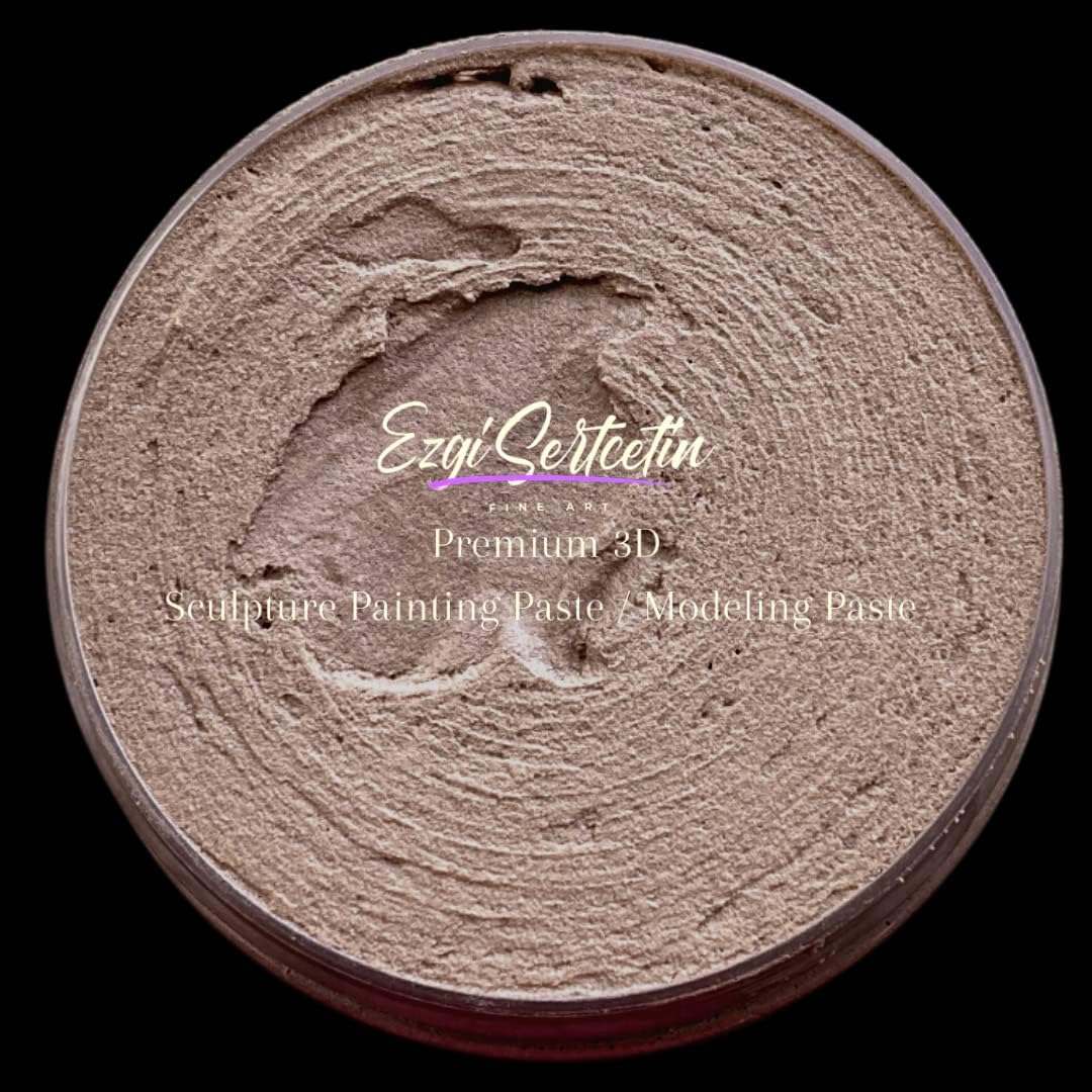 3D Sculpture Painting Paste|Texture Paste|Decorative Plaster|Ready to Use|Unique Metallic Pearl and Neon Colors|Ideal for Artwork|Stencil|Flowers|Texture and Art Relief|6 oz (Cappuccino)