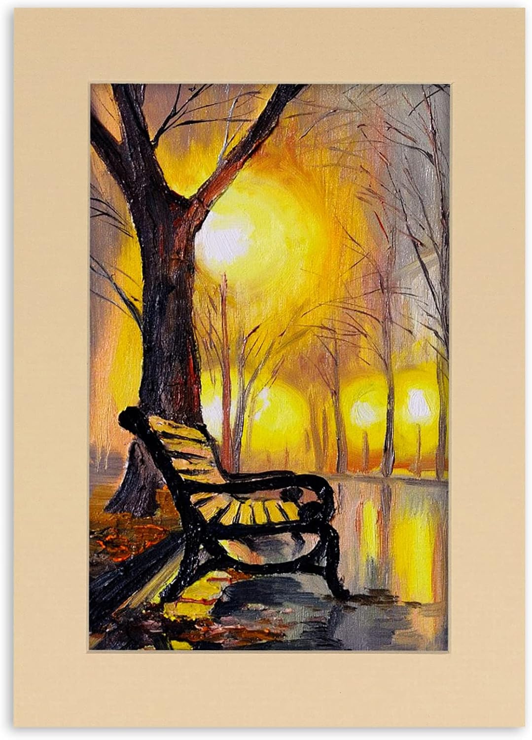8x10 Mat Bevel Cut for 5.5x8.5 Photos - Acid Free Beige Precut Matboard - For Pictures, Photos, Framing - 4-ply Thickness