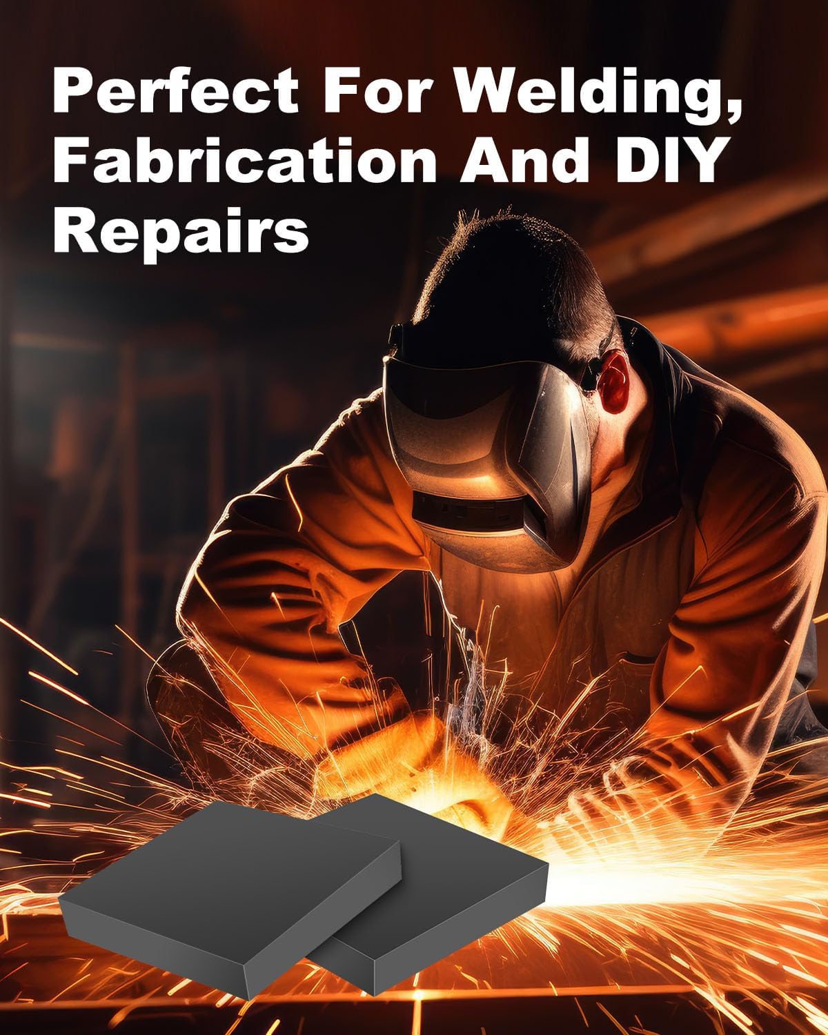 Rocaris Hot Rolled Steel Plate 5/8" x 6" x 6", Pack of 2, Weldable Steel Sheet Metal for Auto Body Repair, DIY Projects, Industrial Support