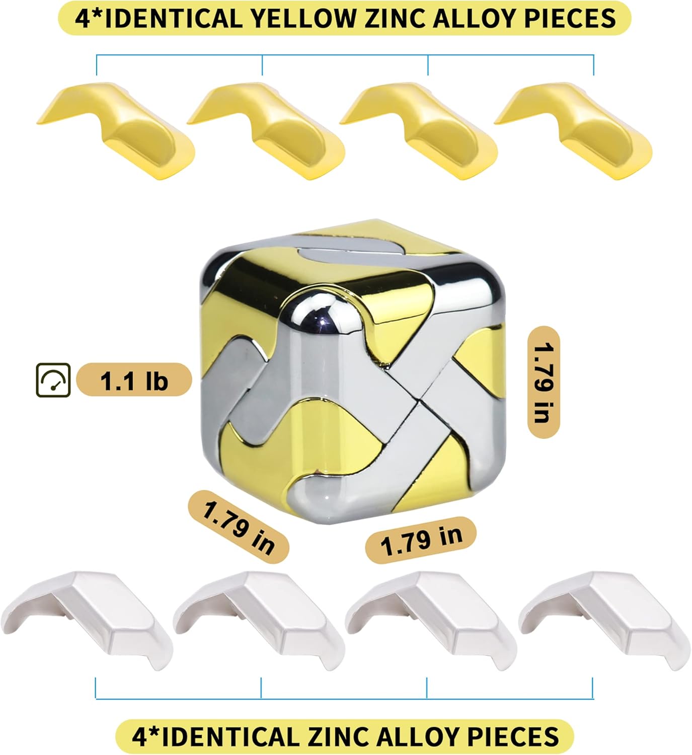 Metal-Puzzles Brain-Teaser 3D-Toys: Fidget-Toys Cool-Gadgets-Stuff Square-Cube-Box Puzzle-Toy ADHD Tools Stress Relief Gift for Kid Children Teen Adult Office Home School Christmas