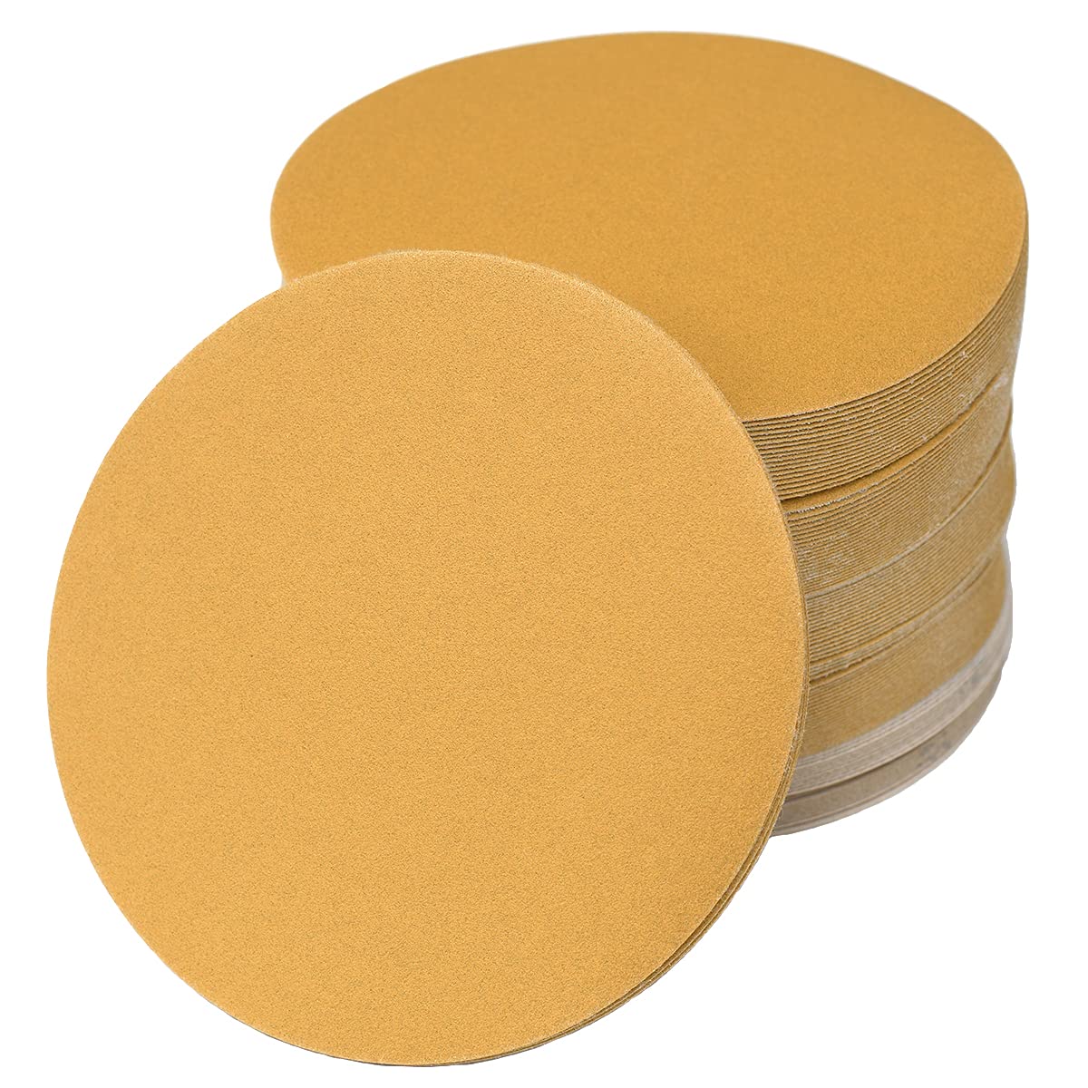 6-Inch No-Hole Hook and Loop Sanding Discs 220-Grit, Random Orbital Sandpaper for Automotive and Woodworking, 100-Pack