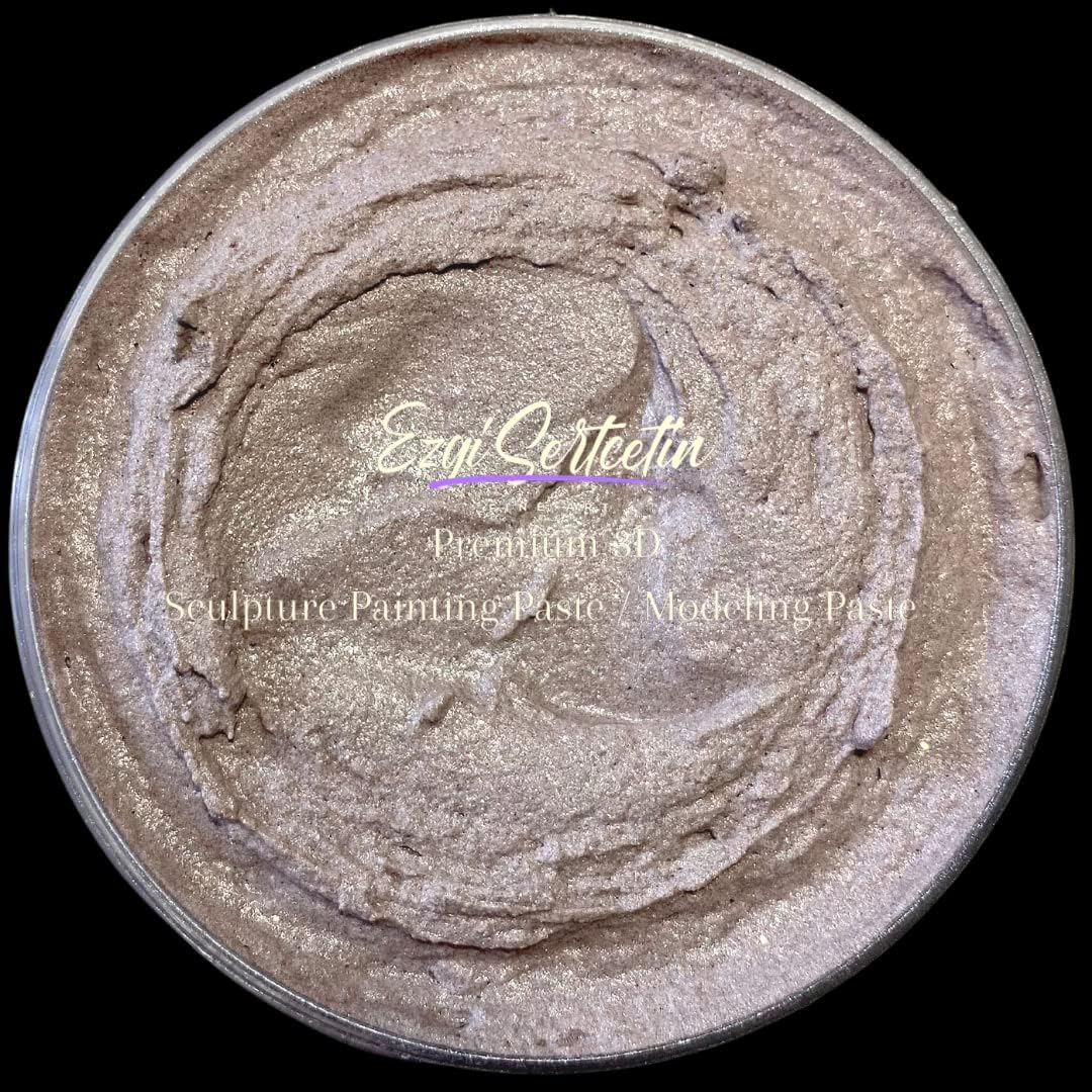 3D Sculpture Painting Paste|Texture Paste|Decorative Plaster|Ready to Use|Unique Metallic Pearl and Neon Colors|Ideal for Artwork|Stencil|Flowers|Texture and Art Relief|6 oz (Mulberry)