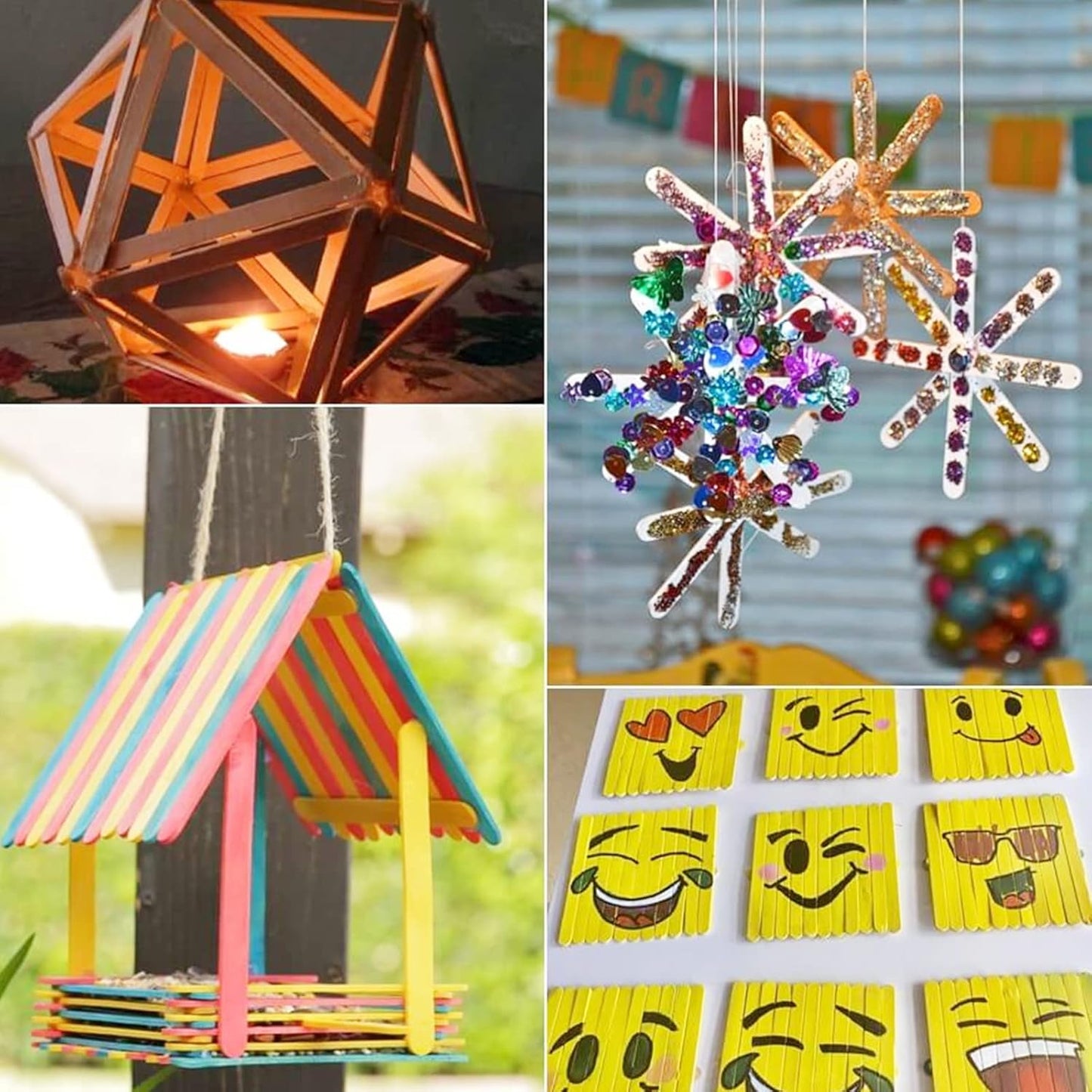 WISYOK 1000 Pcs Wooden Popsicle Sticks for Crafts, 4.5 Inch Wide Lollipop Sticks for Creative Designs or Kids Education, Home Art Projects