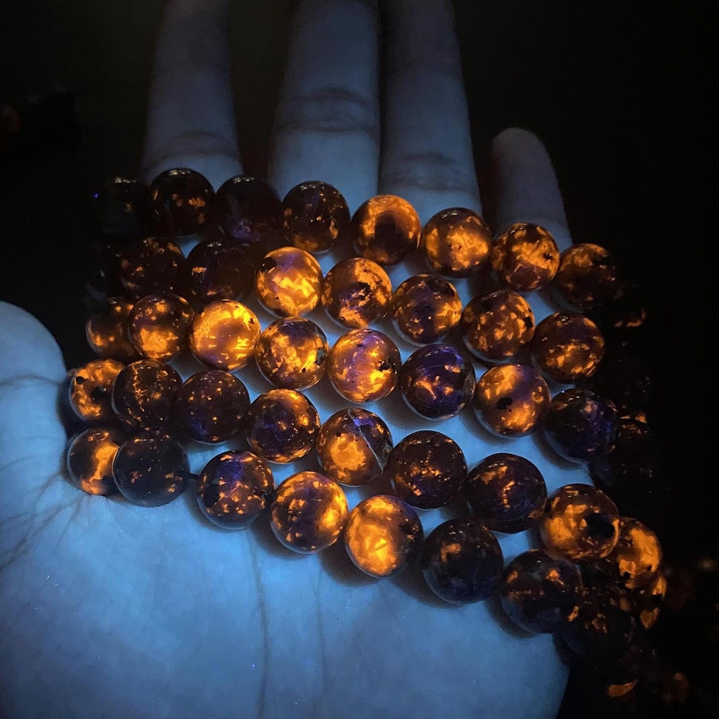 36pcs 10mm Natural Flame Yooperlite Stone Beads Round Healing Energy Power Stone Beads for Jewelry Making DIY Bracelet Necklace Earrings 15" (Flame Stone, 10mm)