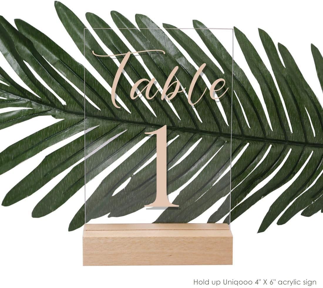 UNIQOOO 20 Pack 4" Wood Stands for Wedding Acrylic Sign, Wood Table Number Holders for 1/8 Thick Acrylic Sheets | Wedding Display Stand, Card Holder, Great for Bar Menu, Retail Sign, Party and Events