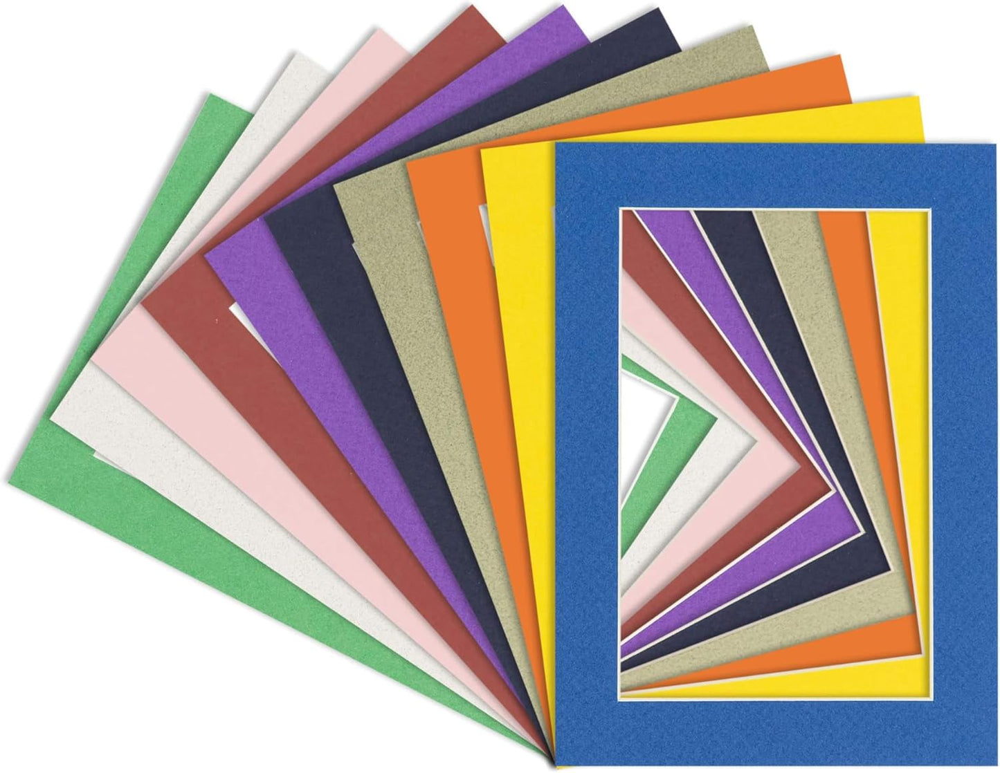 5x7 Mat for 8.5x11 Frame - Precut Mat Board Acid-Free Mixed Colors 5x7 Photo Matte For a 8.5x11 Picture Frame, Premium Matboard for Family Photos, Show Kits, Art, Picture Framing, Pack of 25 Mats