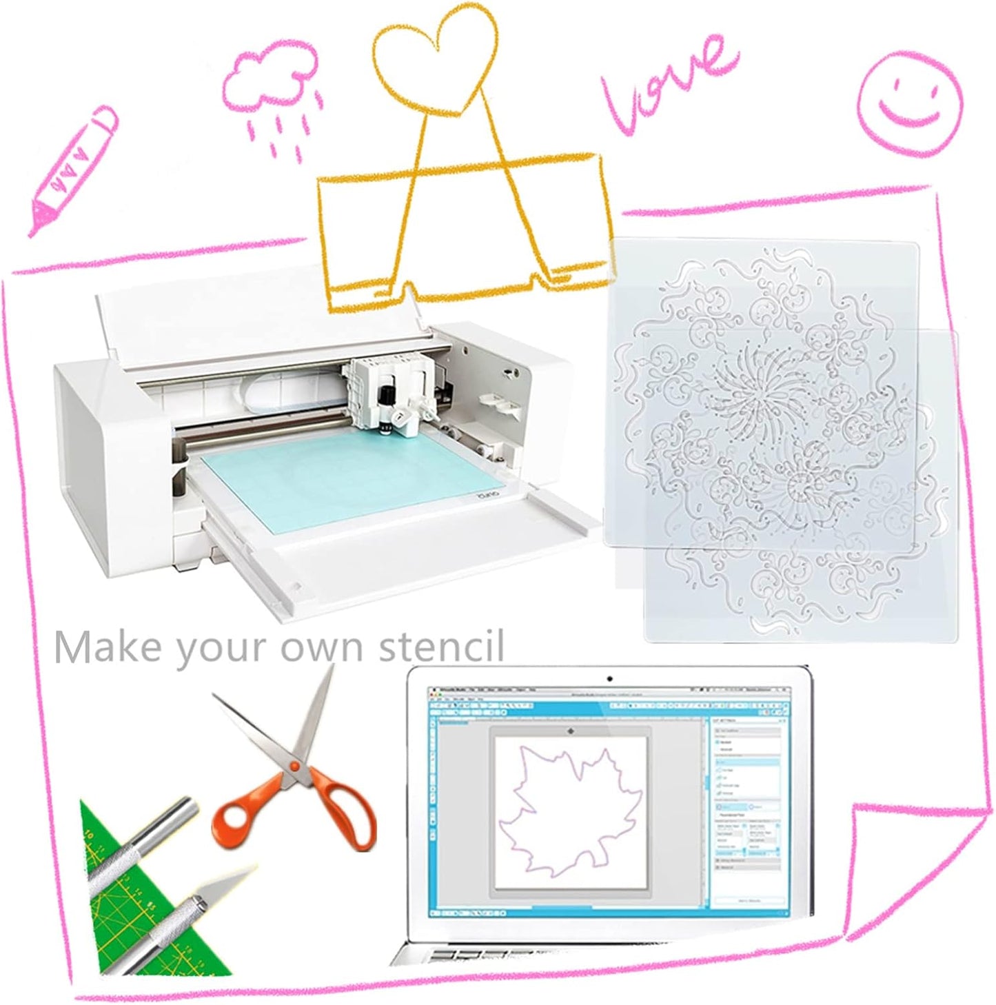 BANLTRE 12 Pieces 6 mil Blank Template Material Stencils Mylar for Cutting Paper Clear Transparency Sheet 12 × 12 inch (12-6 mil)