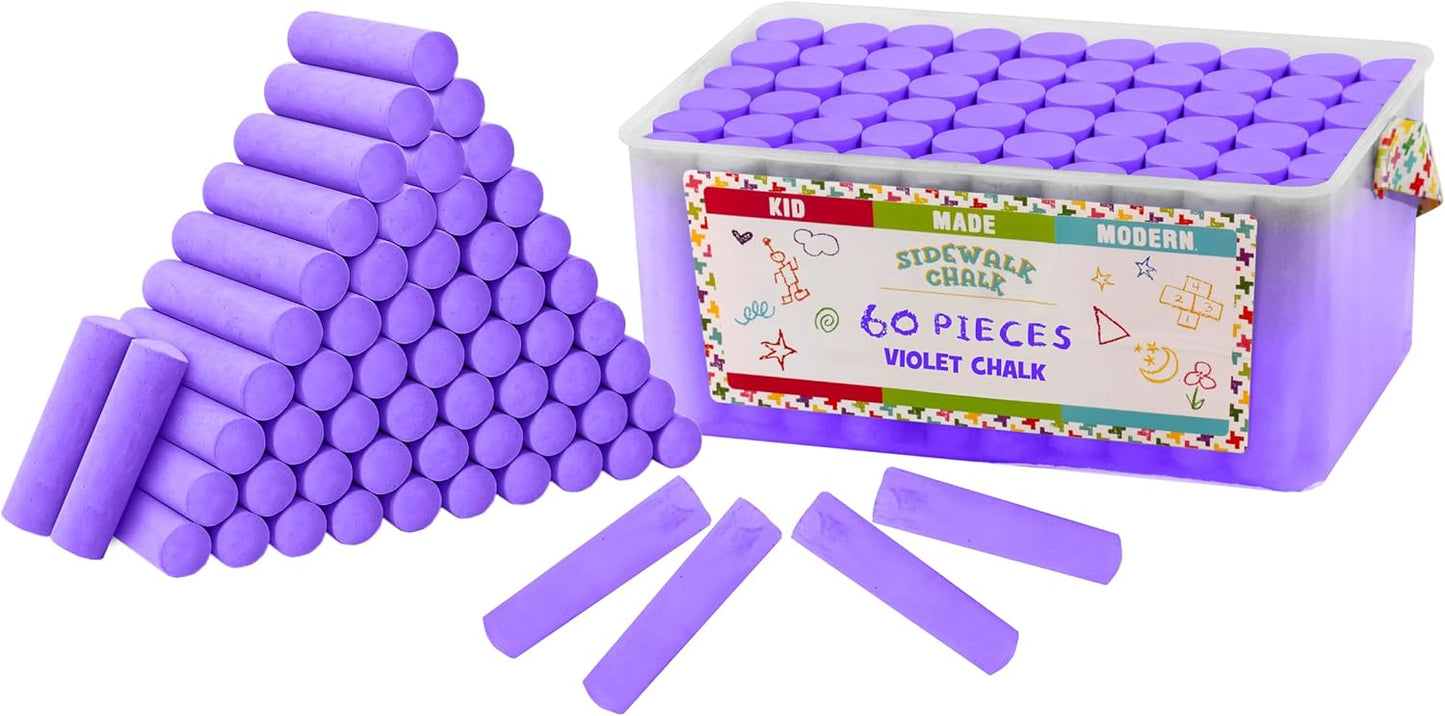 Kid Made Modern 60 Count Pack of Sidewalk Chalk – Violet