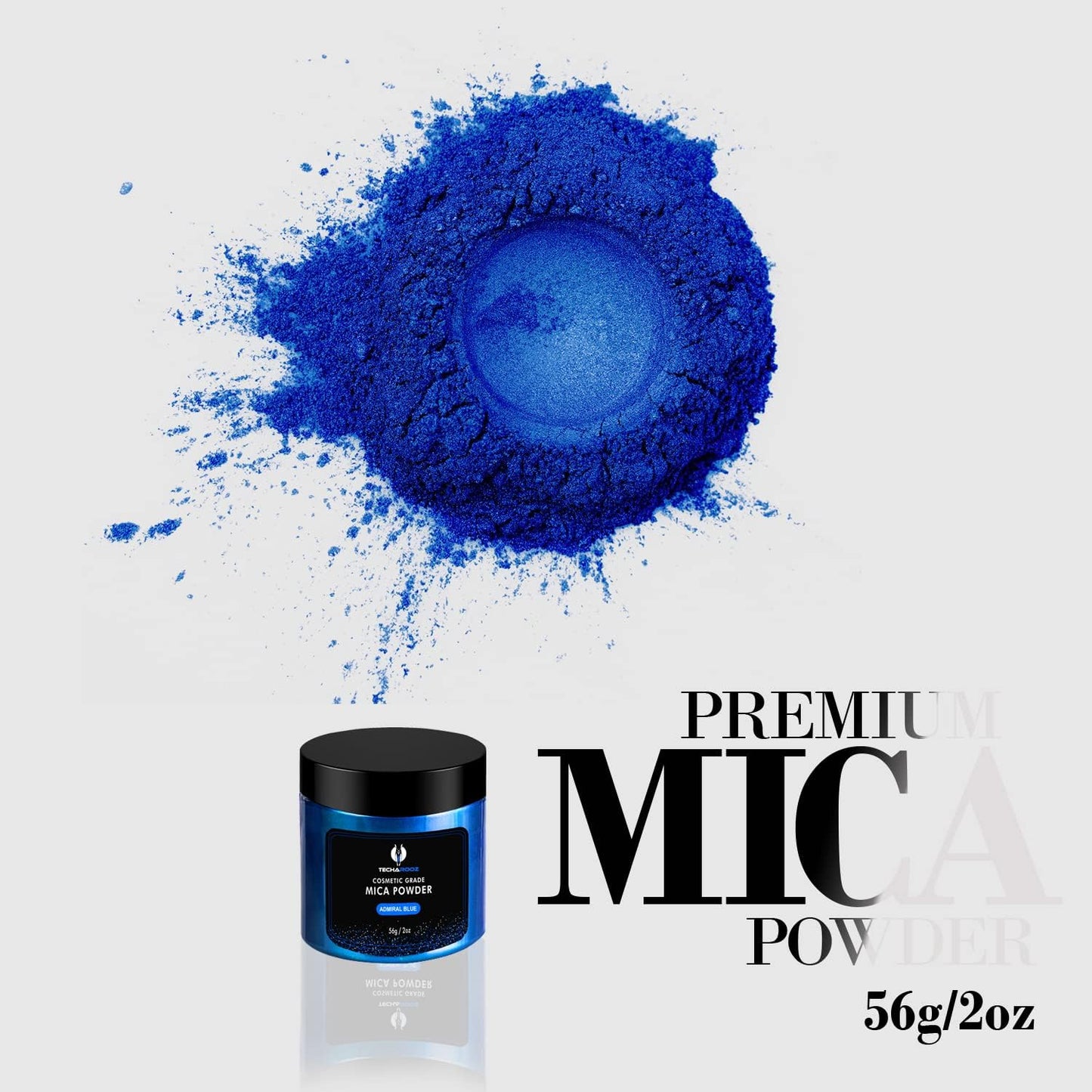 Admiral Blue Mica Powder for Epoxy Resin 56g / 2oz. Jar - Techarooz 2 Tone Resin Dye Color Pigment Powder for Lip Gloss, Nails, Colorant for Slime Bath Bombs Soap Making & Polymer Clay