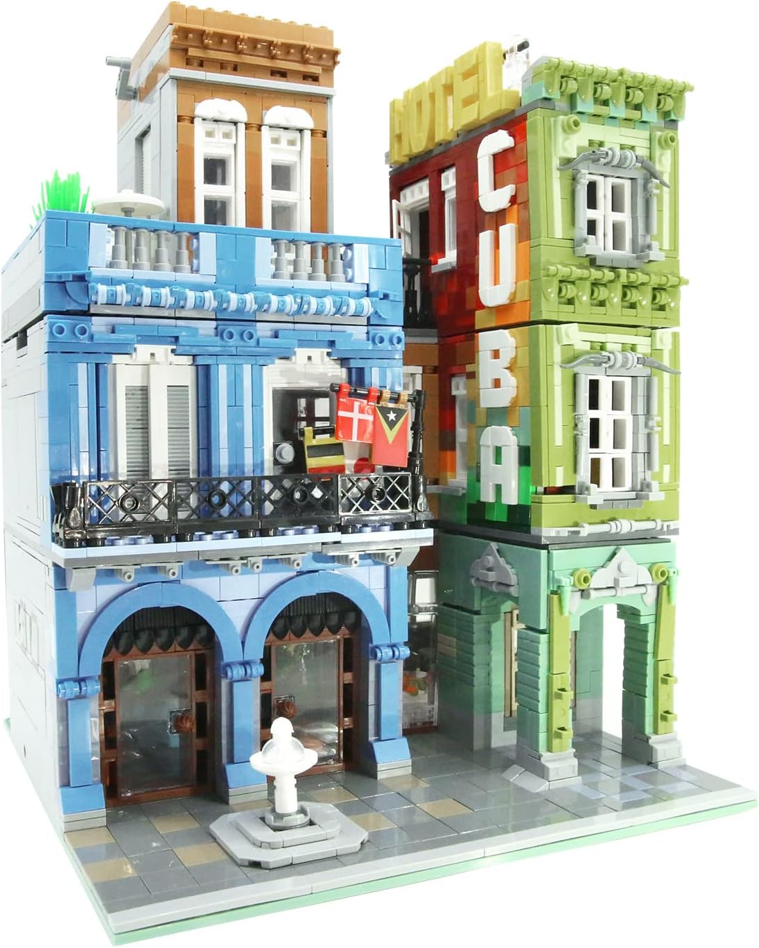 ZenithFlow Street View Building Blocks Kit, Cuba Hotel Mini Blocks Construction Toys European Architecture Model House Store Building Set, Idea Gifts Home Decoration Collection for Adults (3959 PCS)