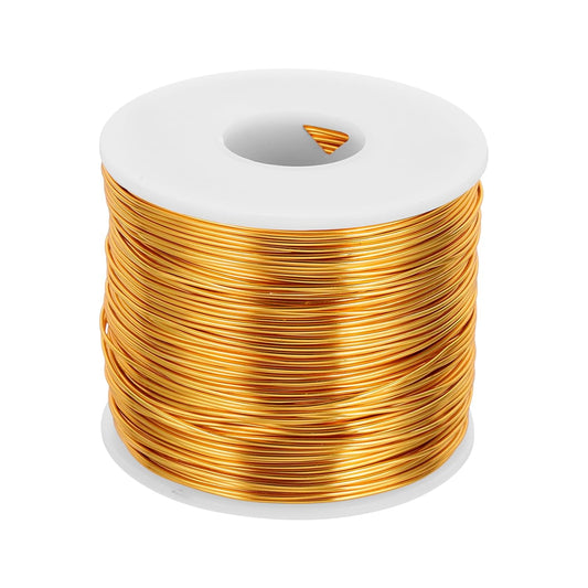 MECCANIXITY 18 Gauge Anodized Aluminum Craft Wire Bendable Bonsai Training Wire 492 Feet 1mm for Sculpting Crafts Wreath Floral Beading Jewelry Making, Yellow