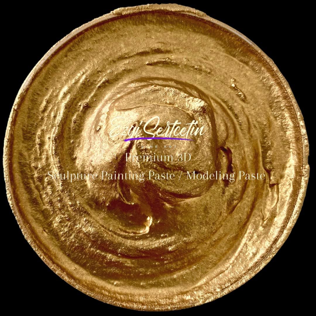 3D Sculpture Painting Paste|Texture Paste|Decorative Plaster|Ready to Use|Unique Metallic Pearl and Neon Colors|Ideal for Artwork|Stencil|Flowers|Texture and Art Relief|6 oz (Bronze)