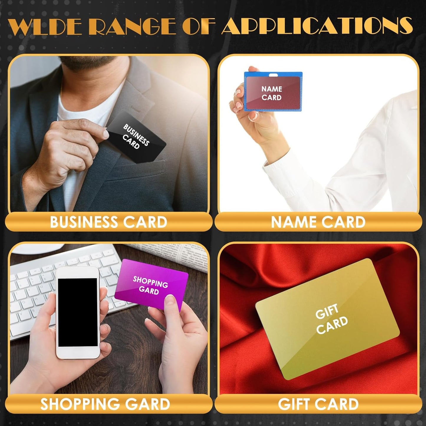 weparmeety 100 Pcs Metal Engraving Blanks Colorful Aluminum Sheet Laser Engraving Business Card Multipurpose DIY Gift Cards 86 x 54 x 0.21 mm（5 Colors)